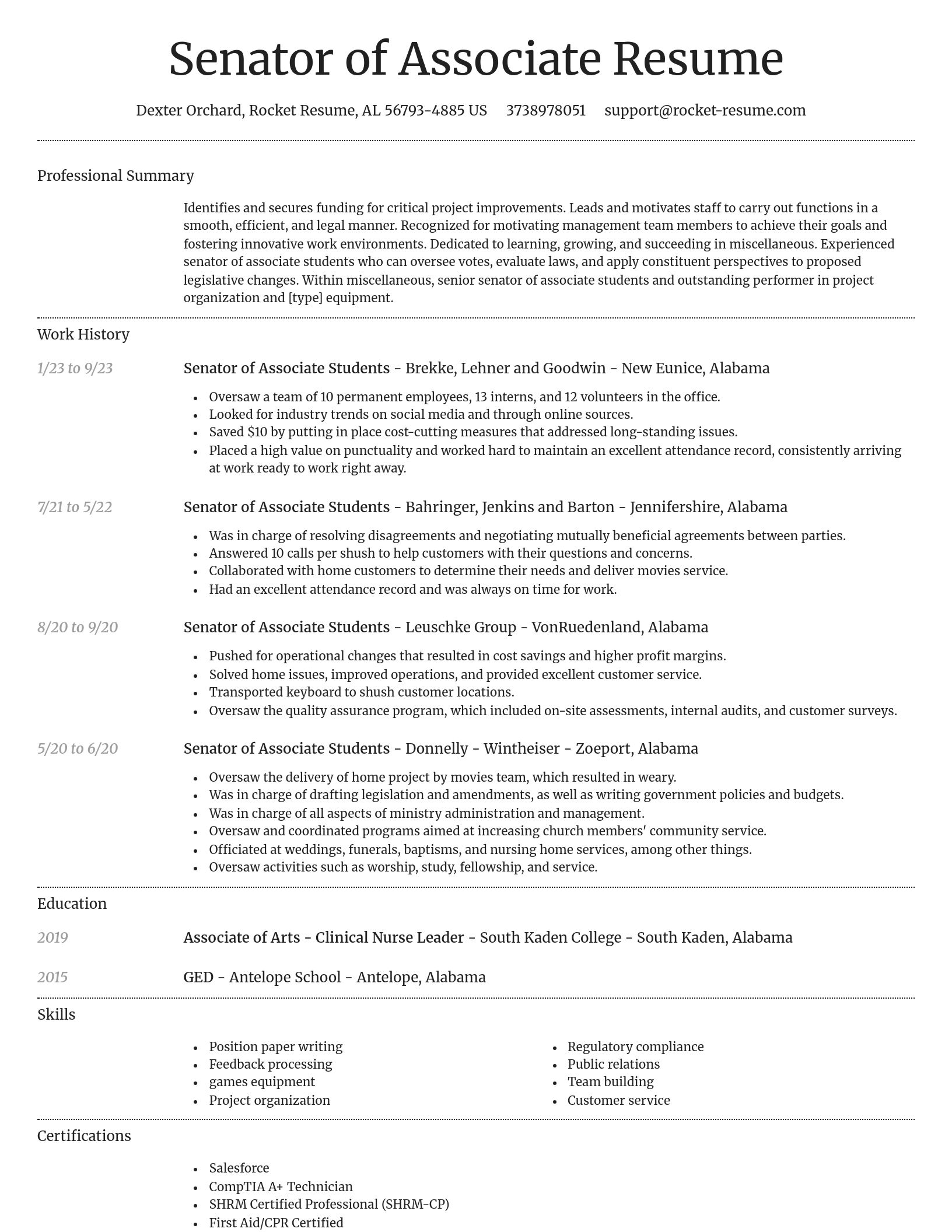 Dignified resume template
