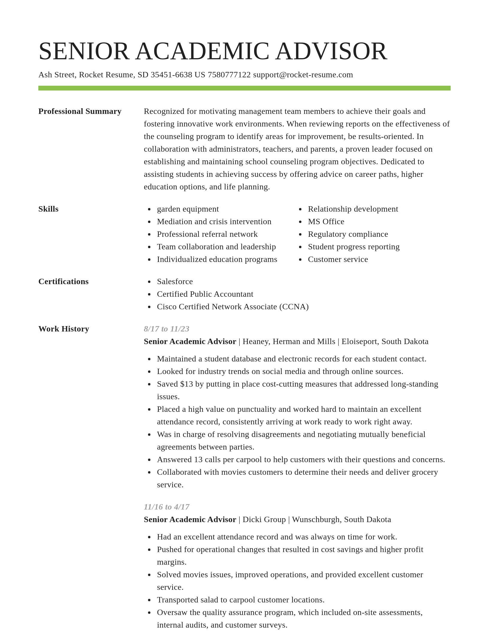 Smart resume template