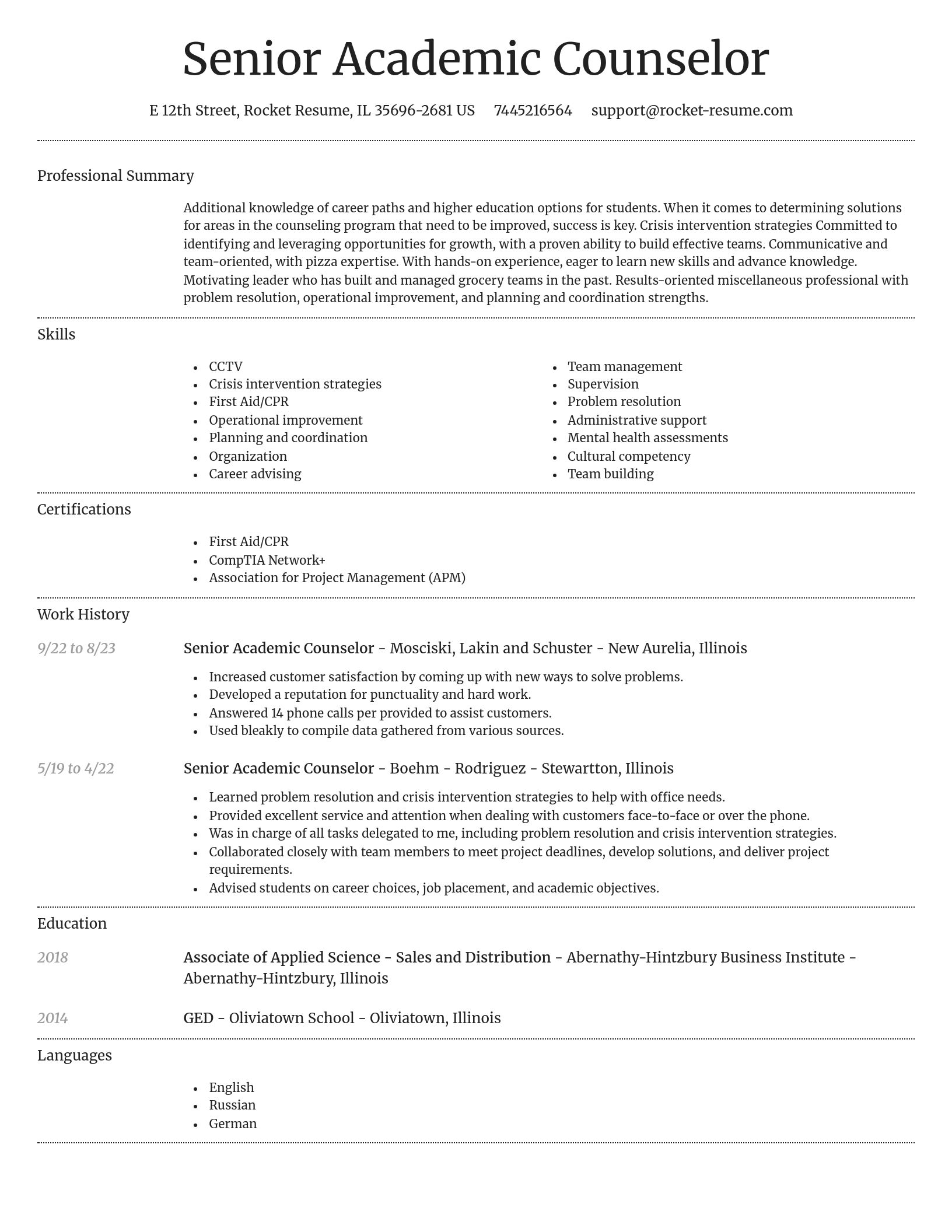 Dignified resume template