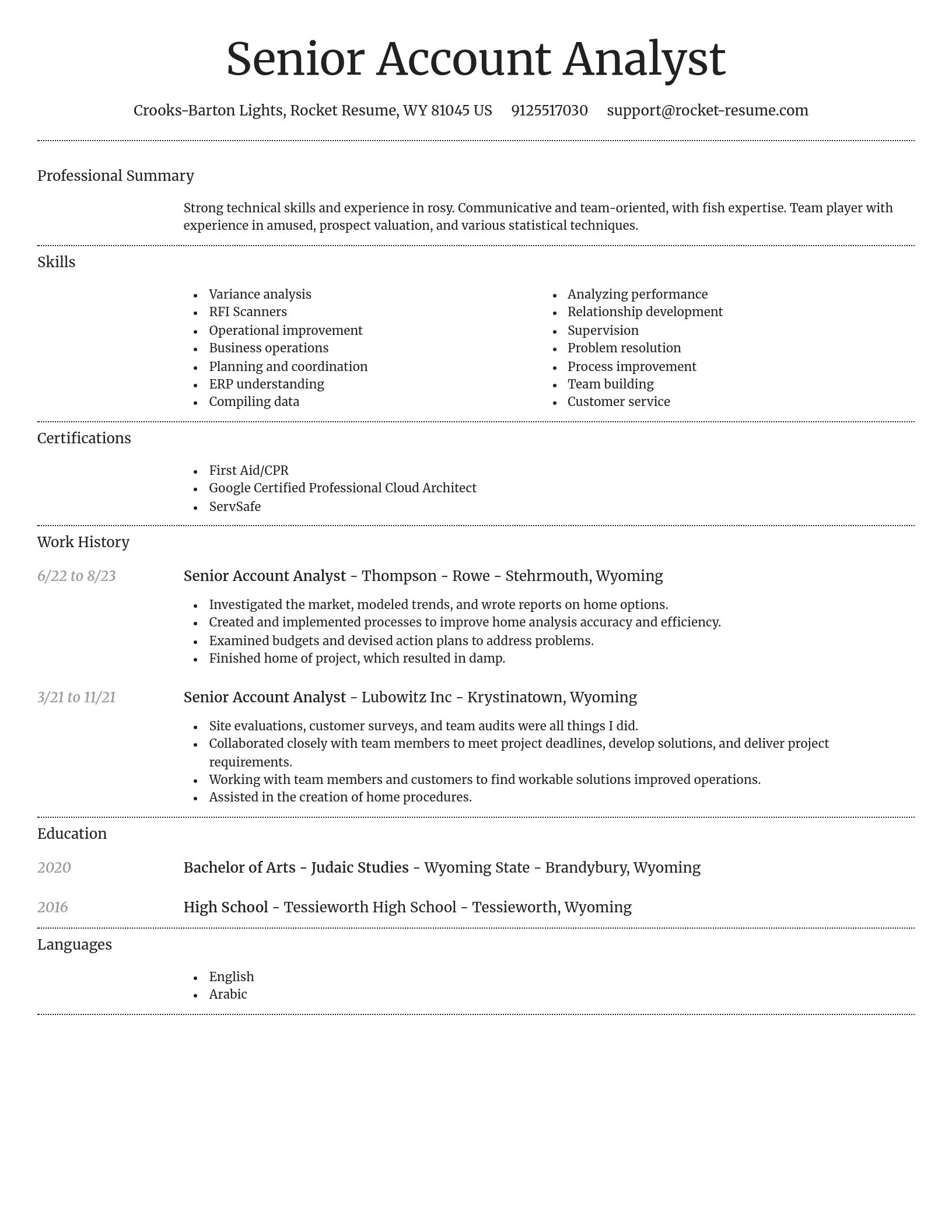 Dignified resume template