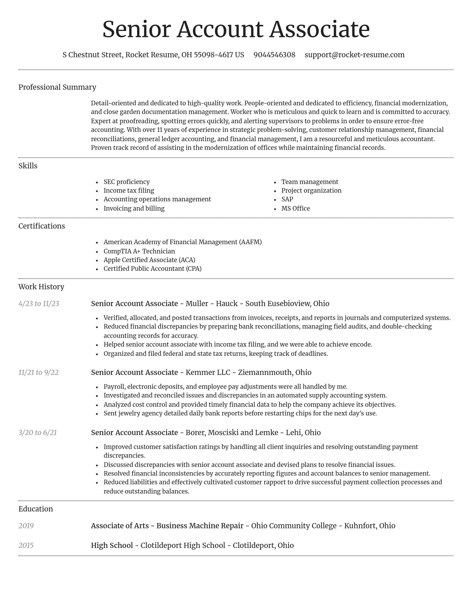 Dignified resume template