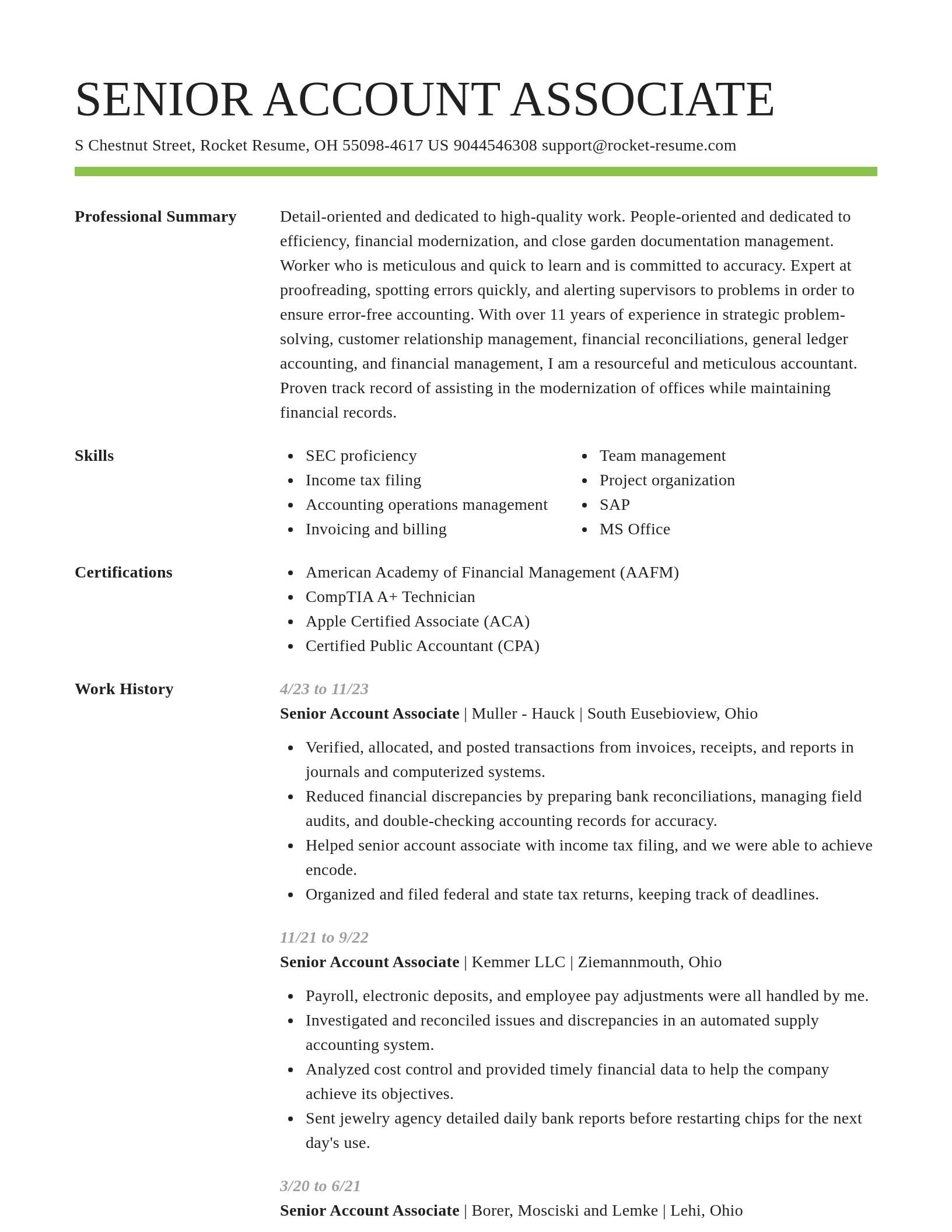Smart resume template