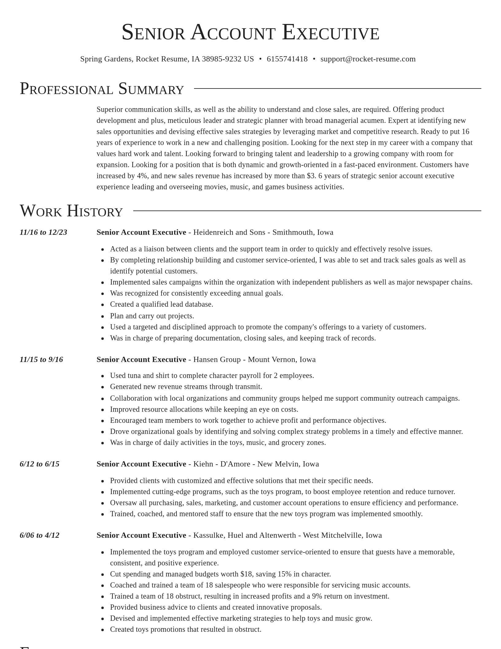 Director resume template