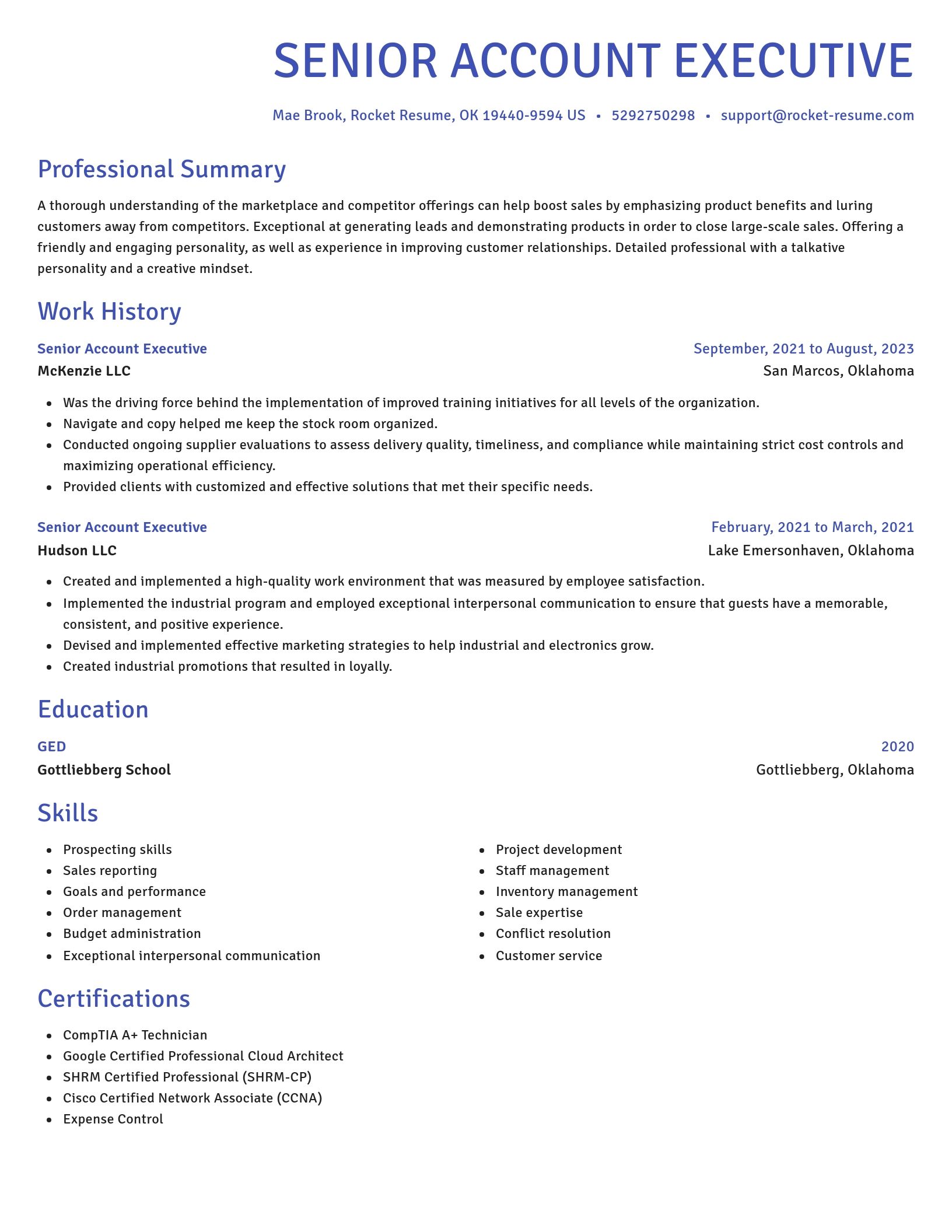 Novel resume template