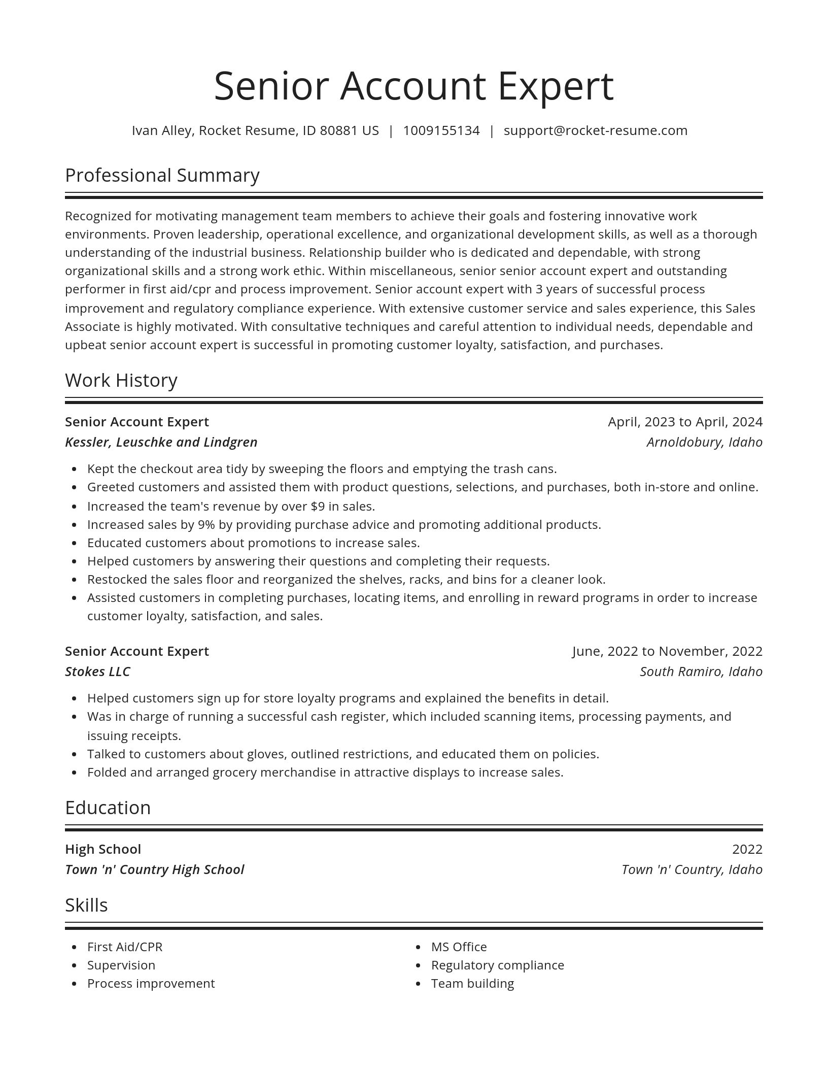 Spotlight resume template