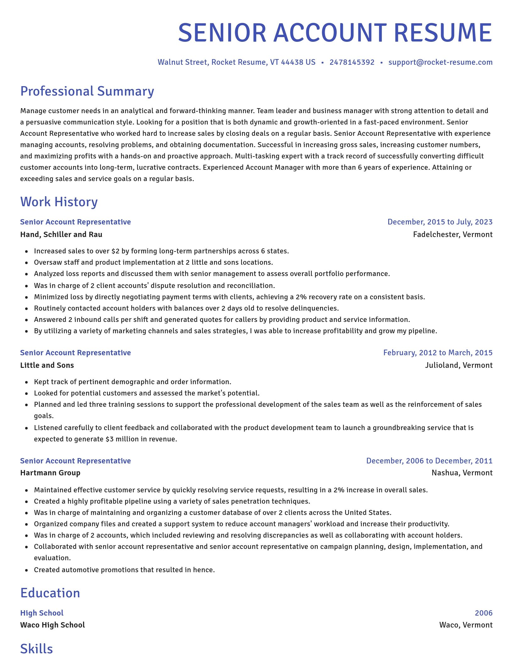 Novel resume template