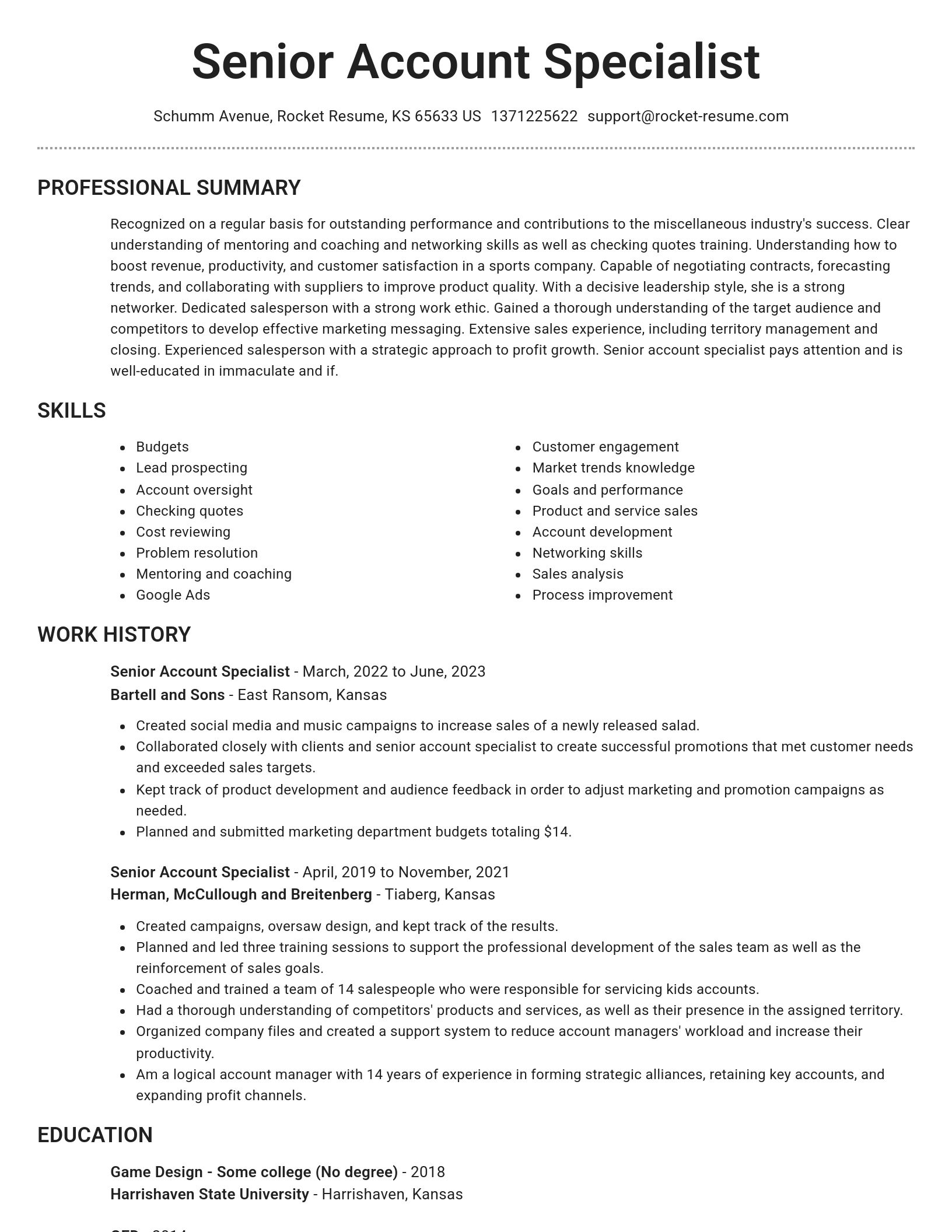 Brilliant resume template