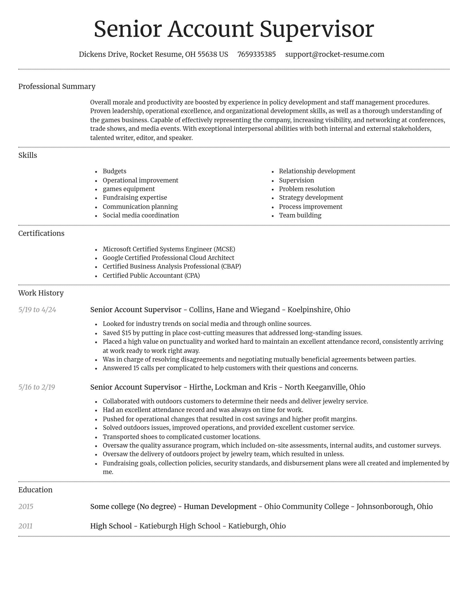 Dignified resume template
