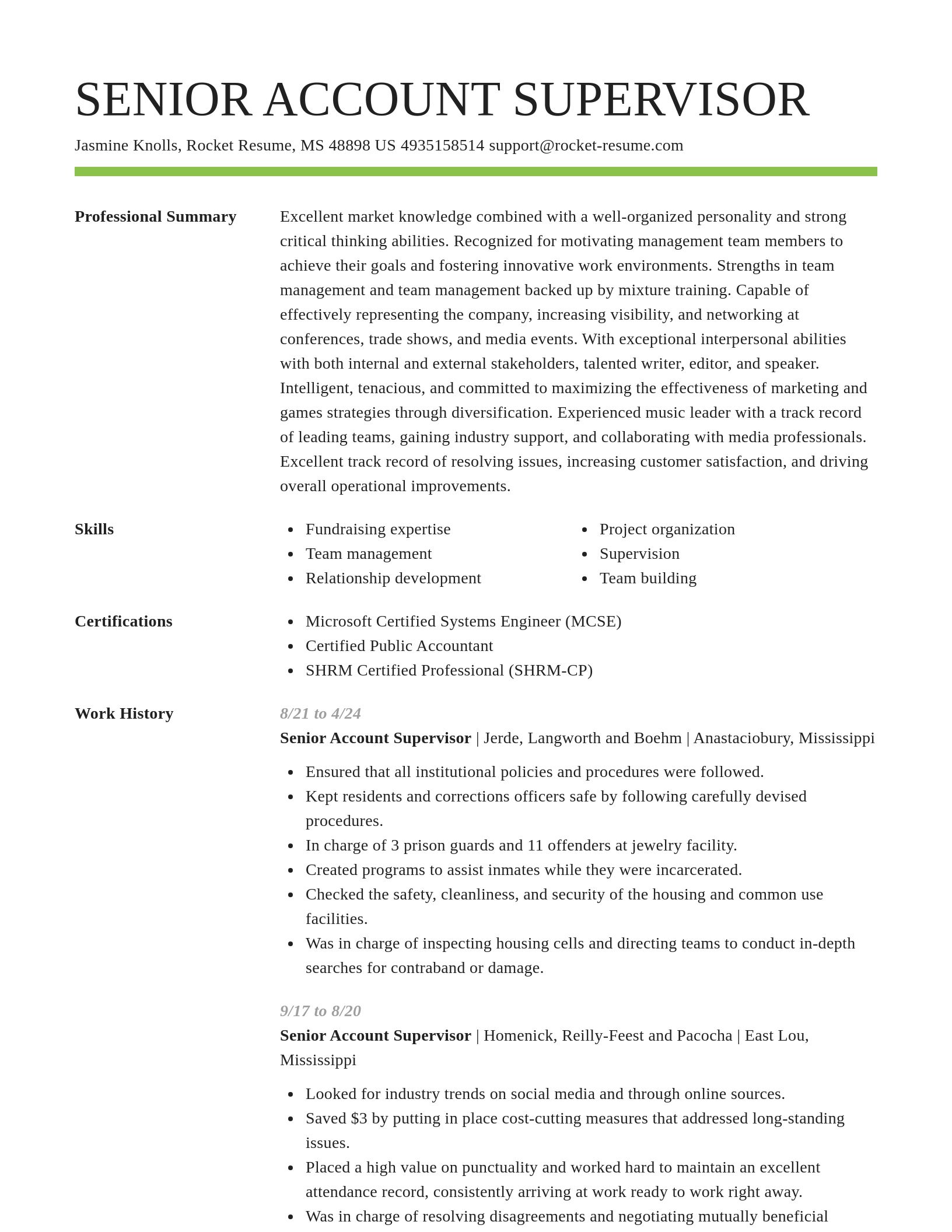 Smart resume template