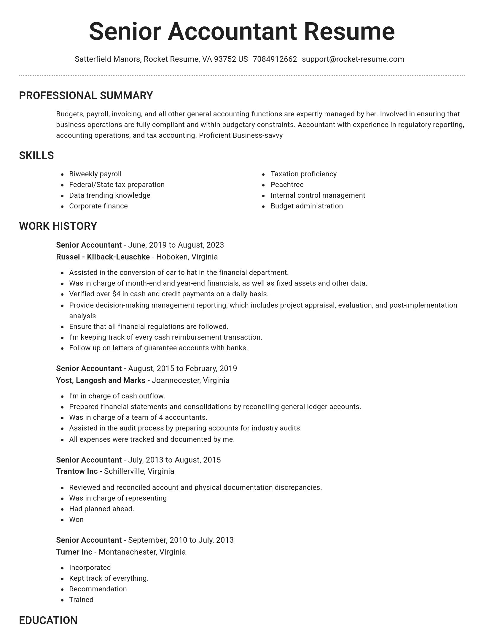 Brilliant resume template