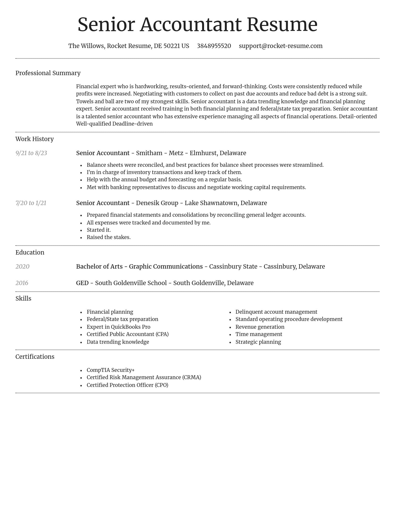 Dignified resume template