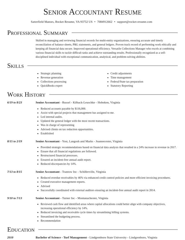 Director resume template