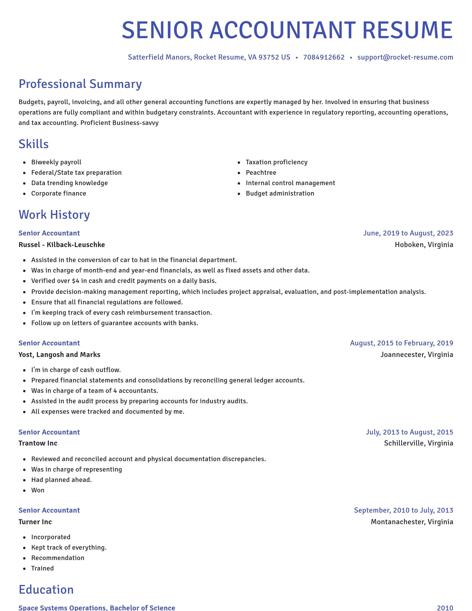 Novel resume template