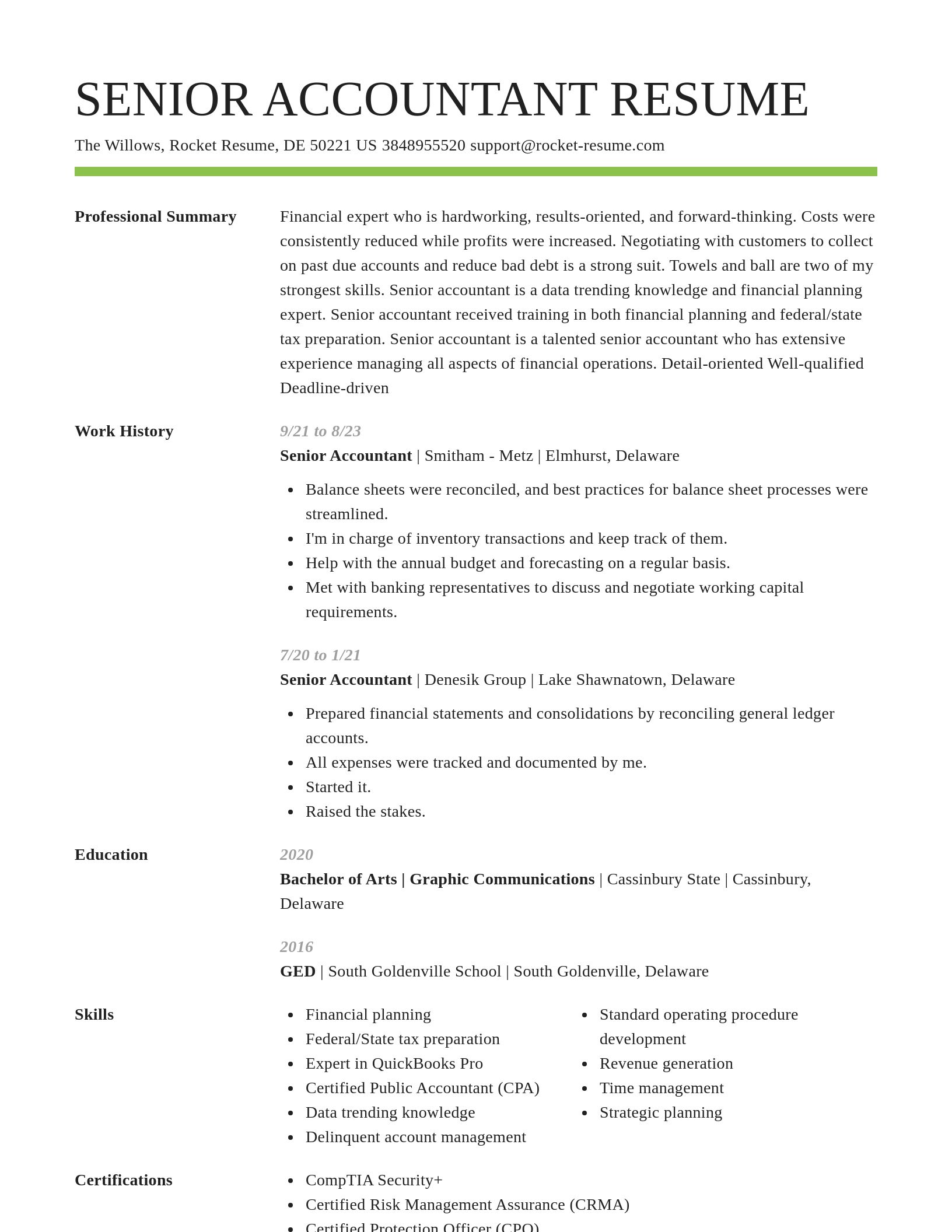 Smart resume template