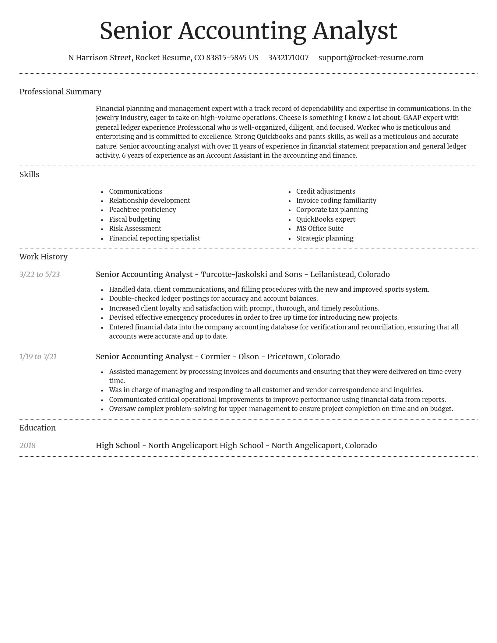Dignified resume template