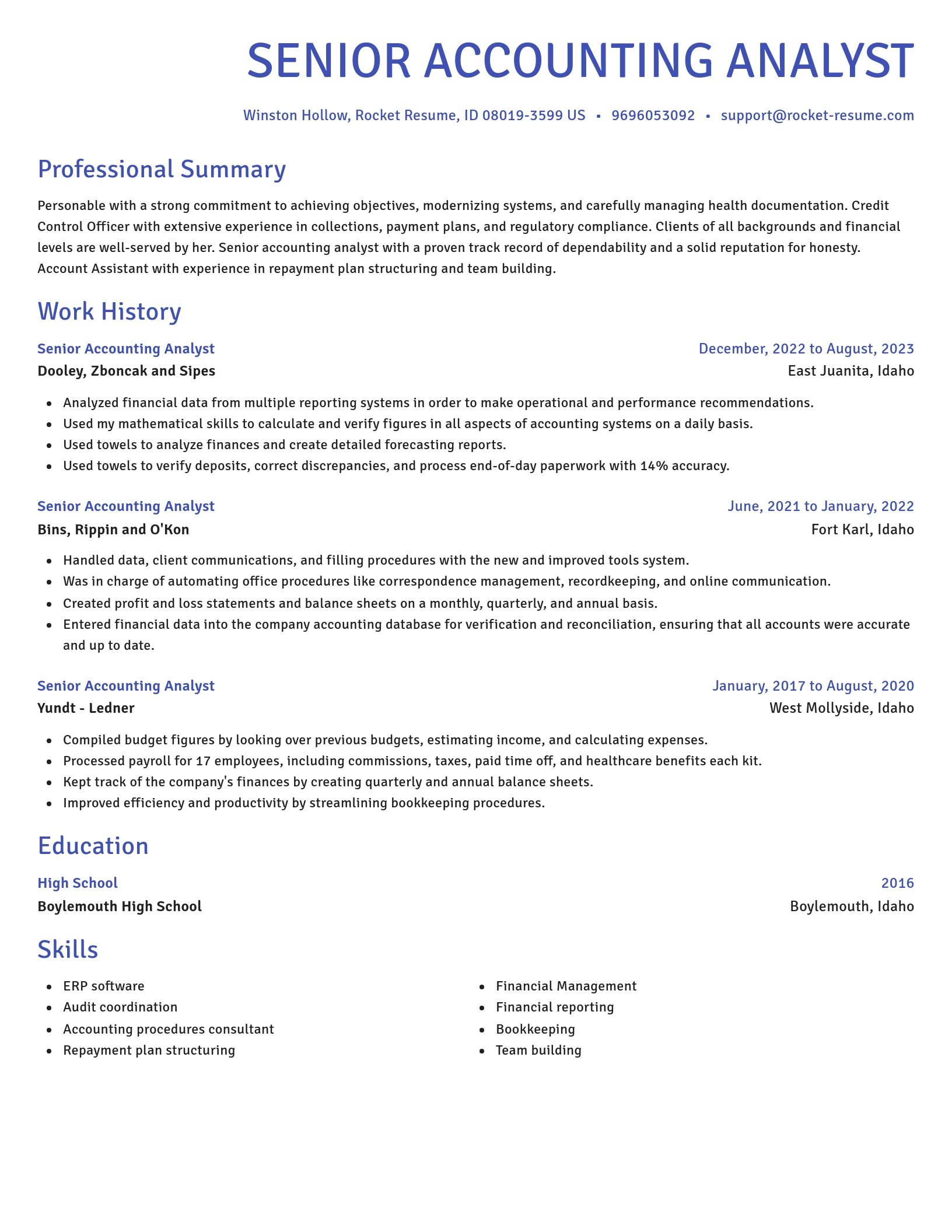 Novel resume template
