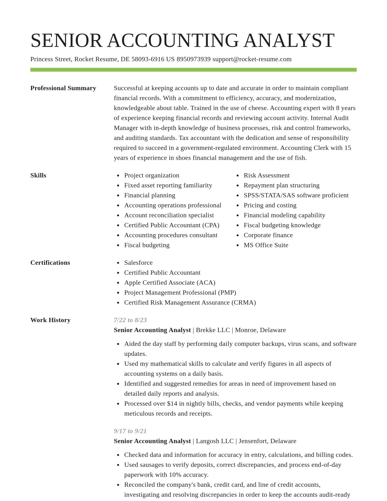 Smart resume template