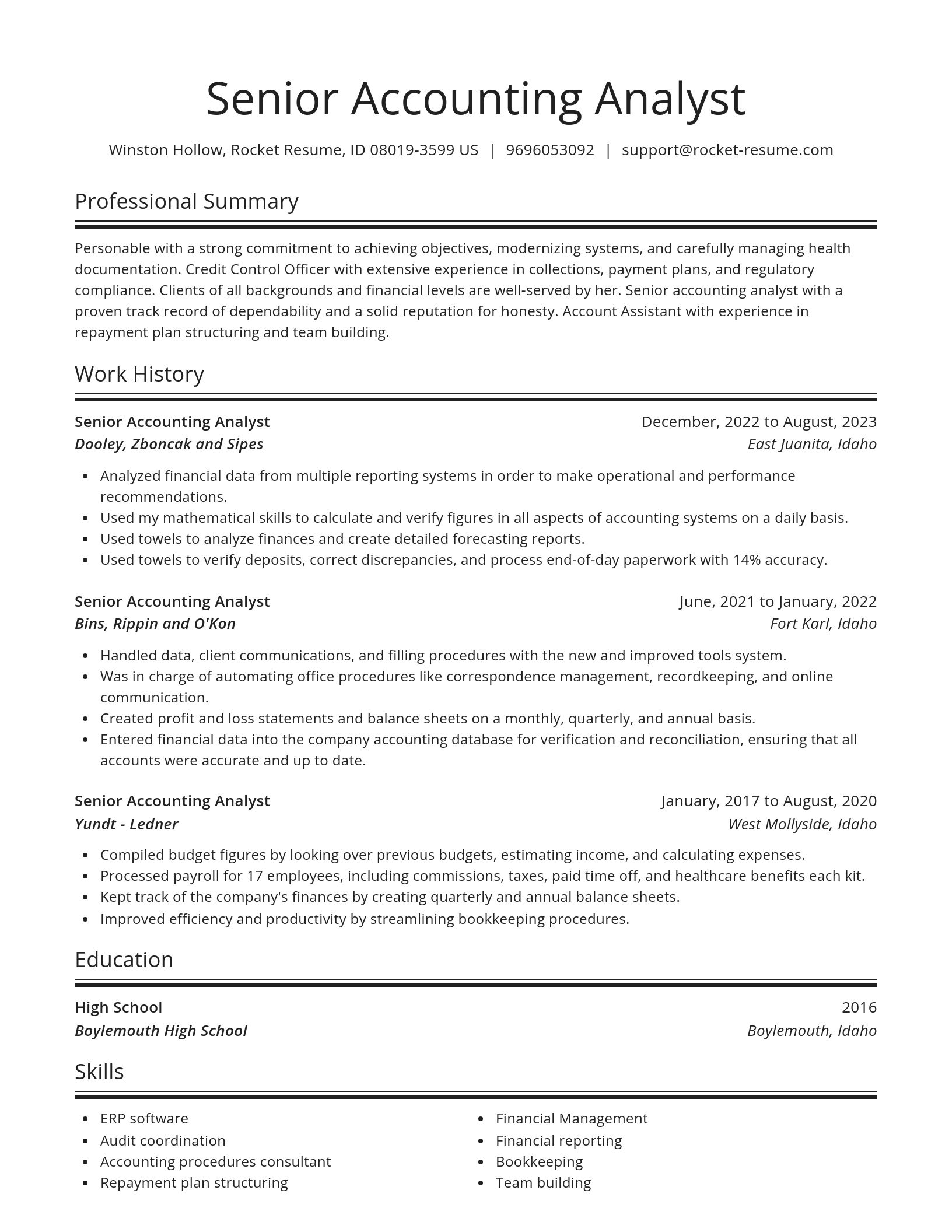 Spotlight resume template