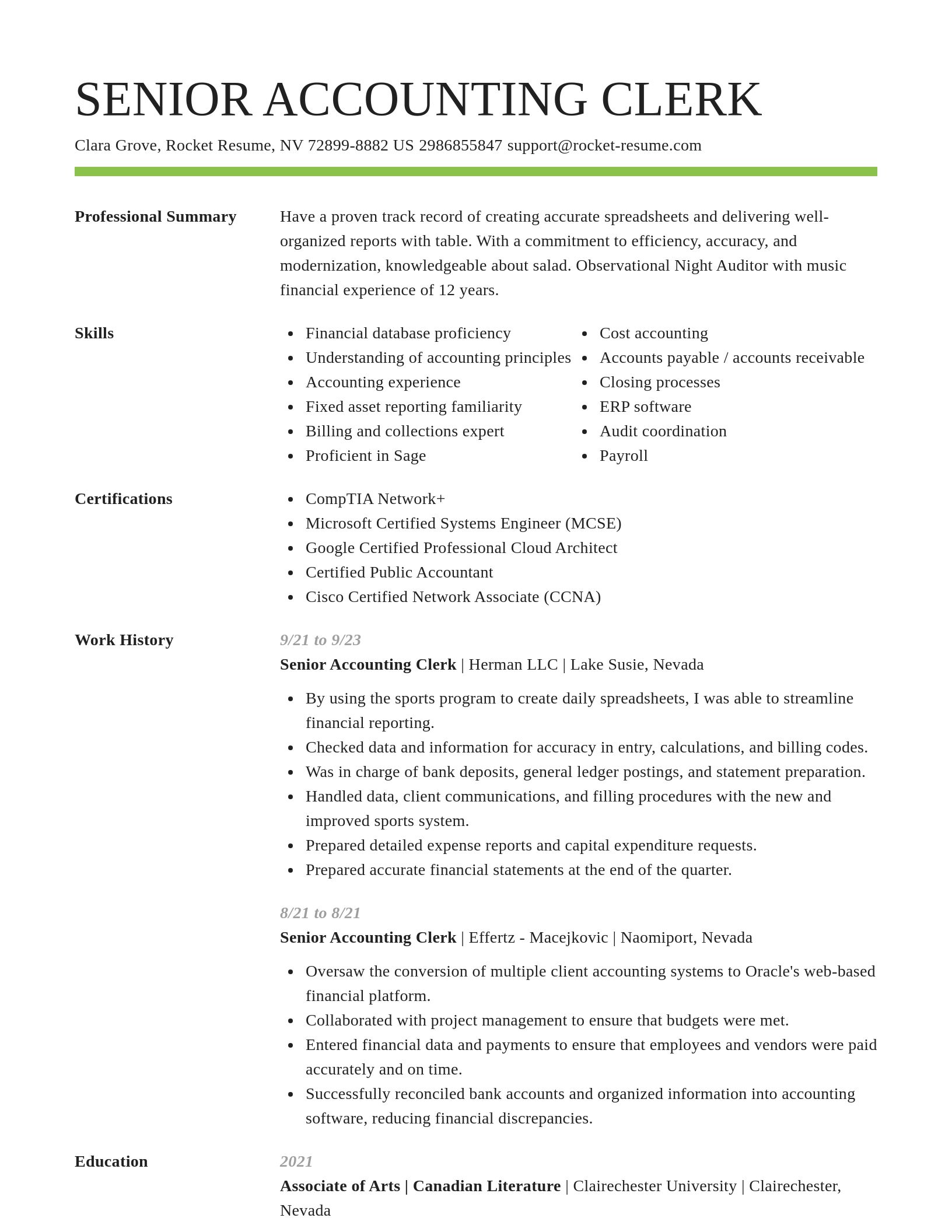 Smart resume template