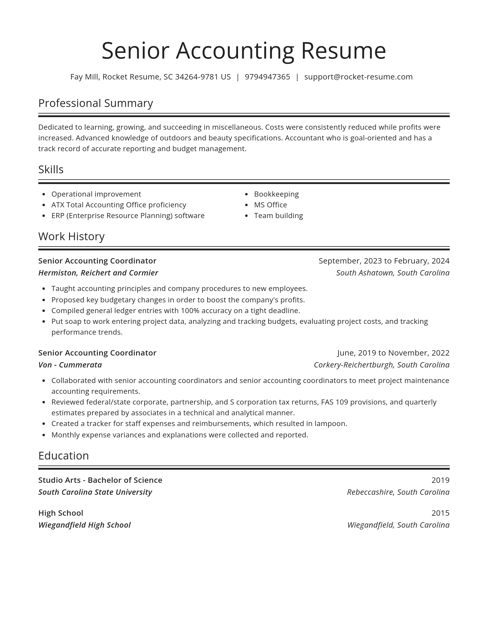 Spotlight resume template