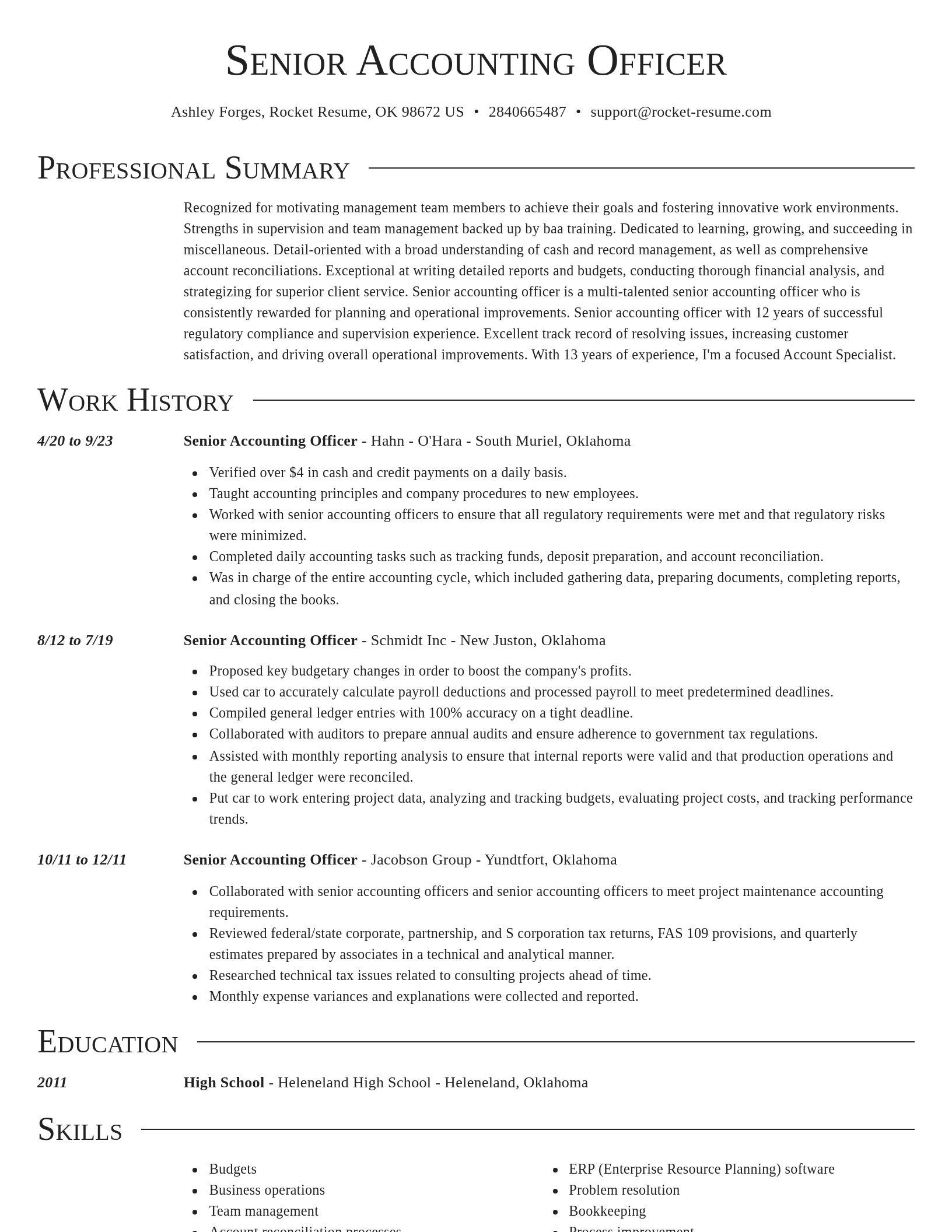 Director resume template