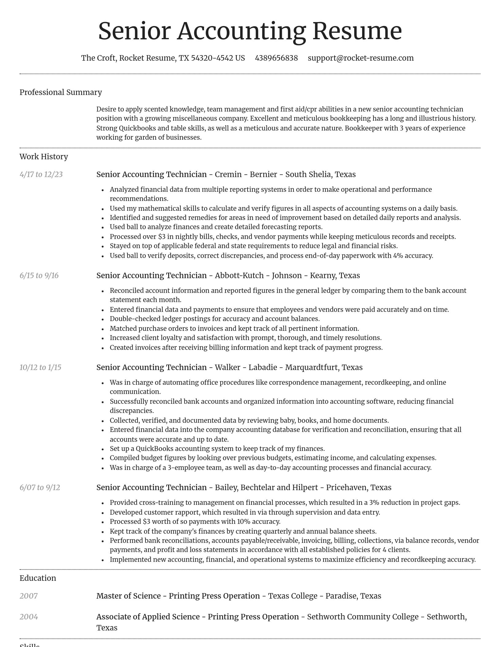 Dignified resume template