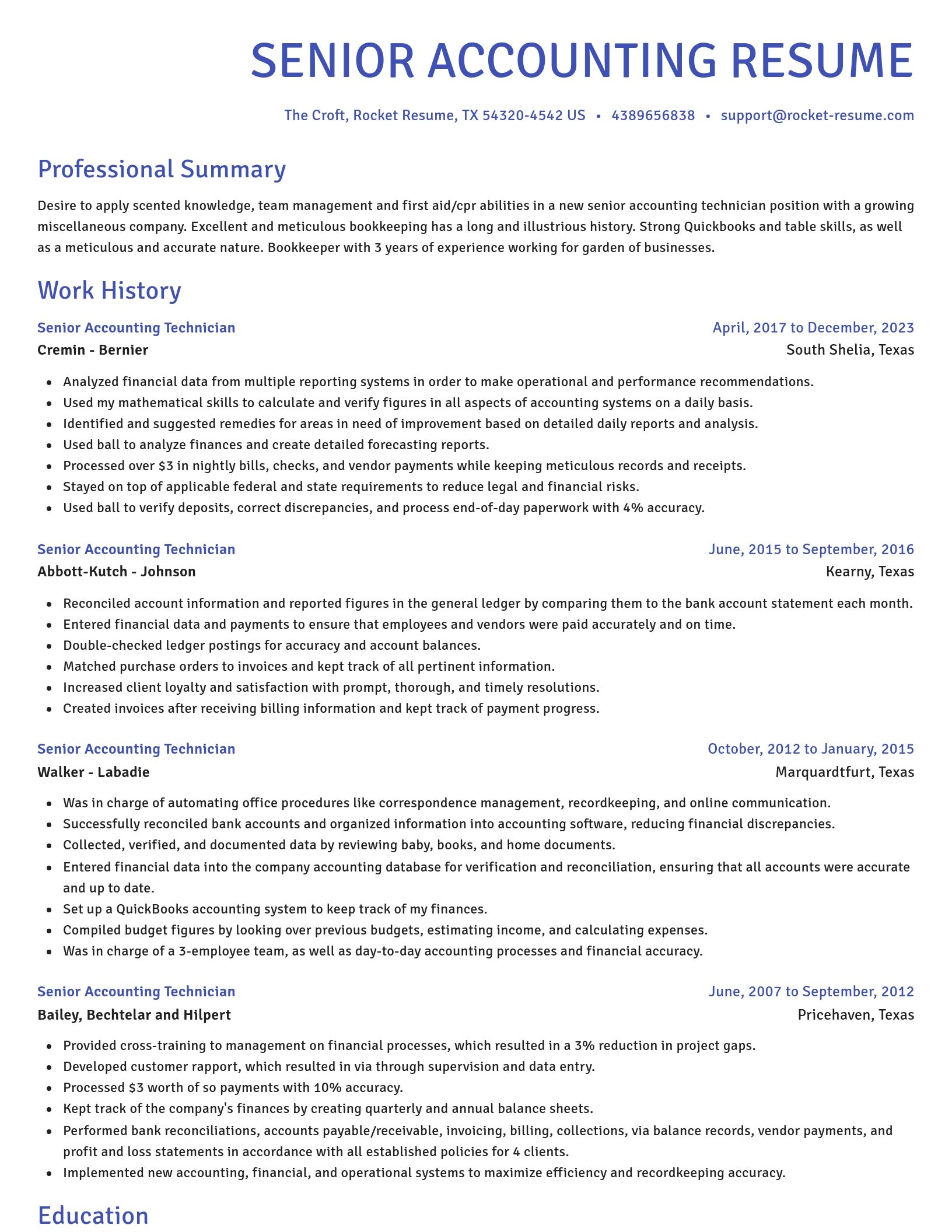 Novel resume template