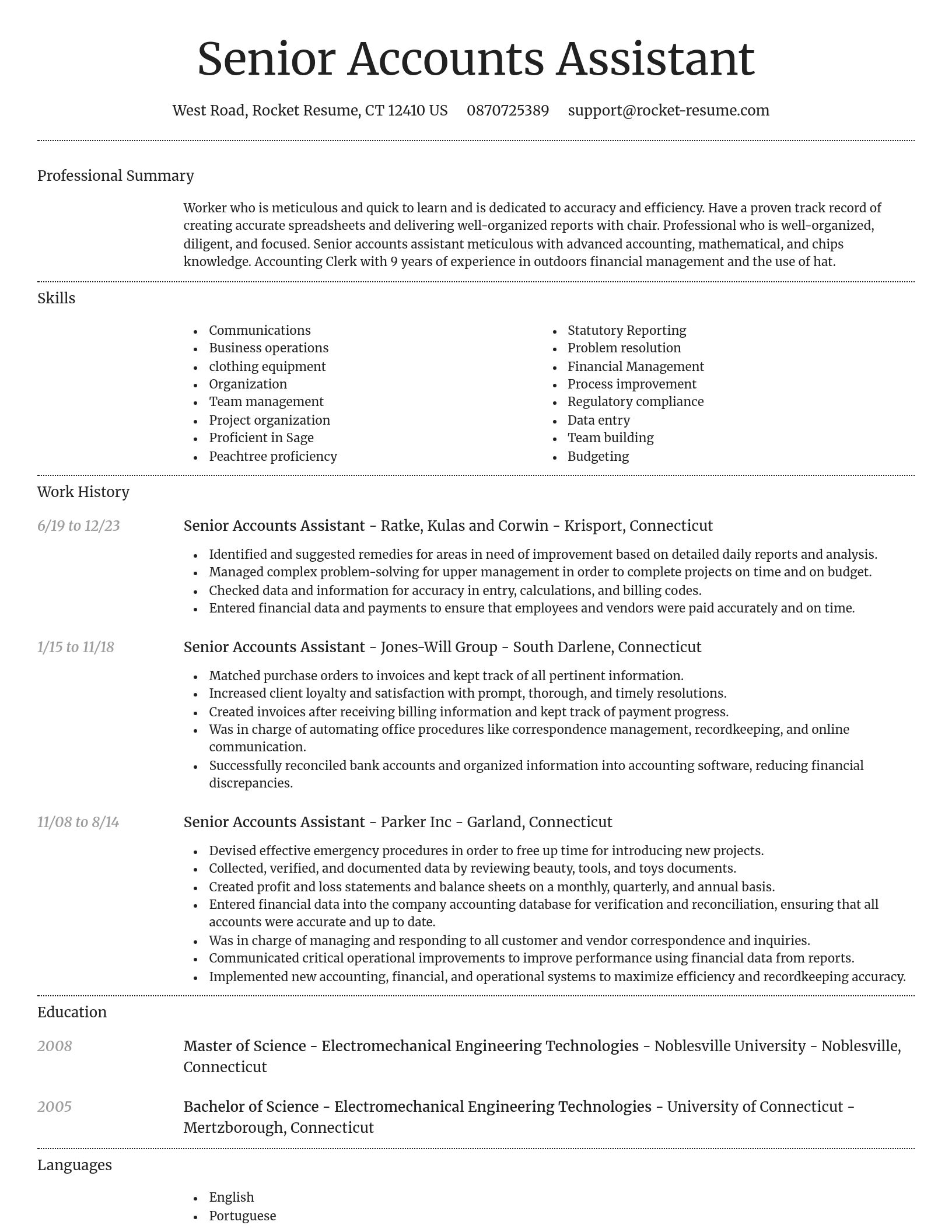 Dignified resume template