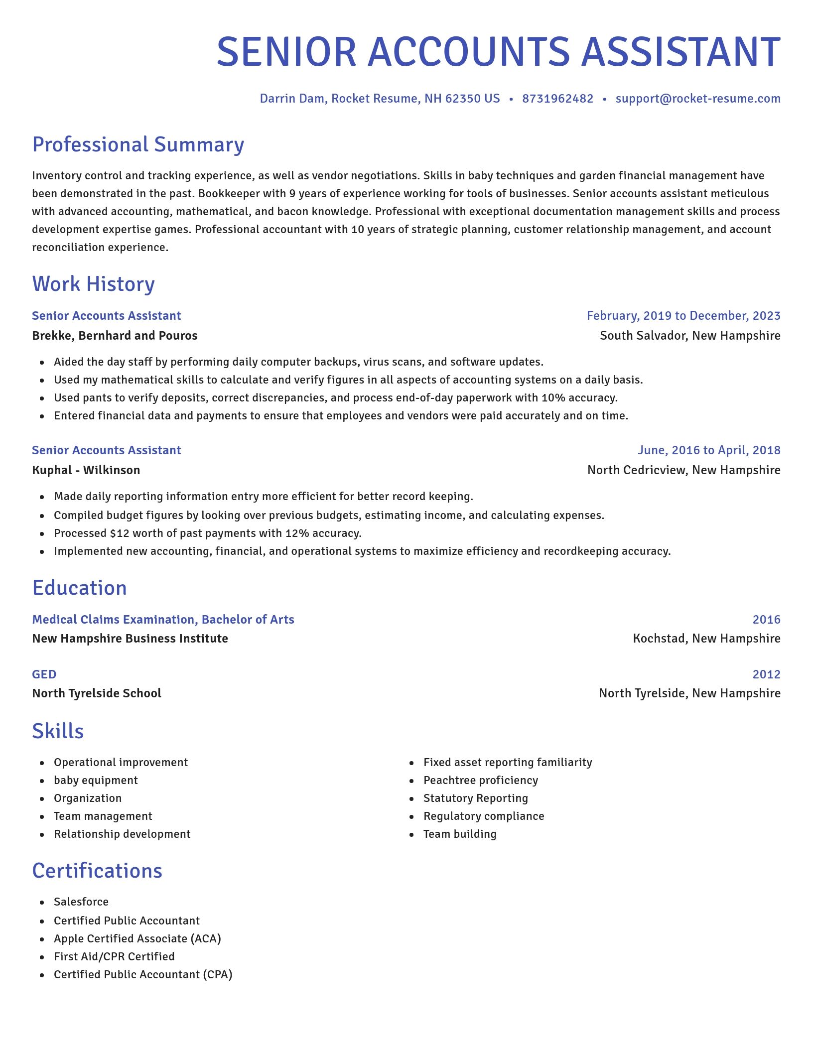 Novel resume template