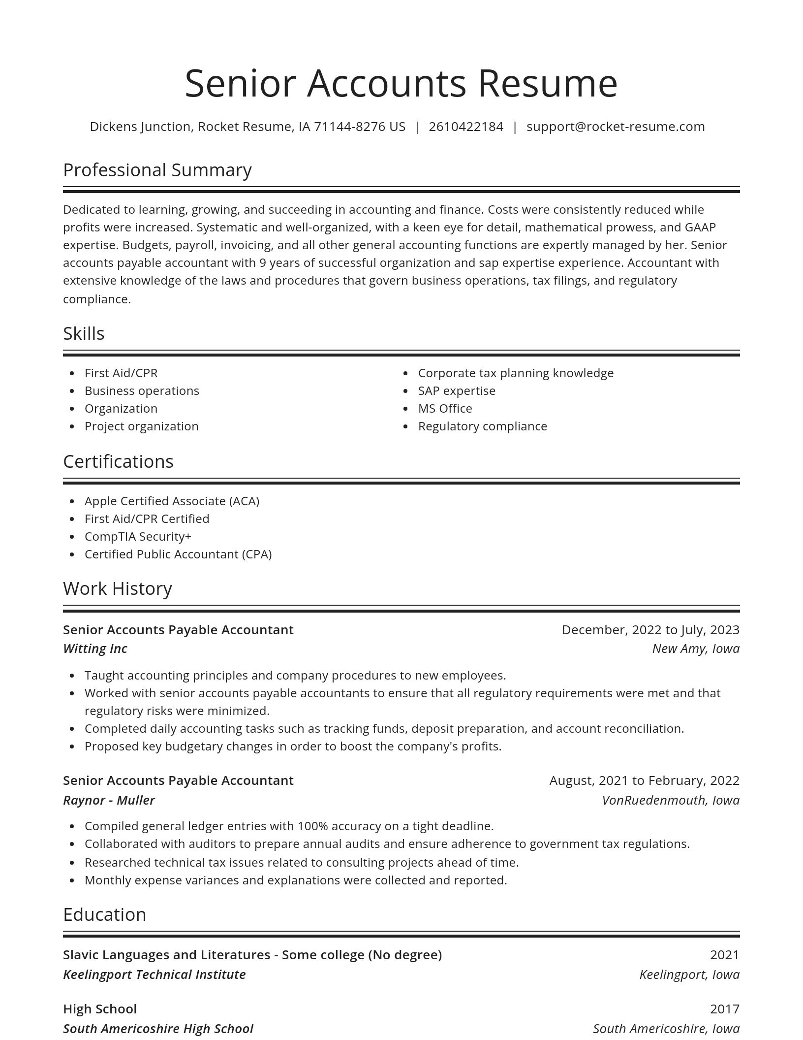 Spotlight resume template