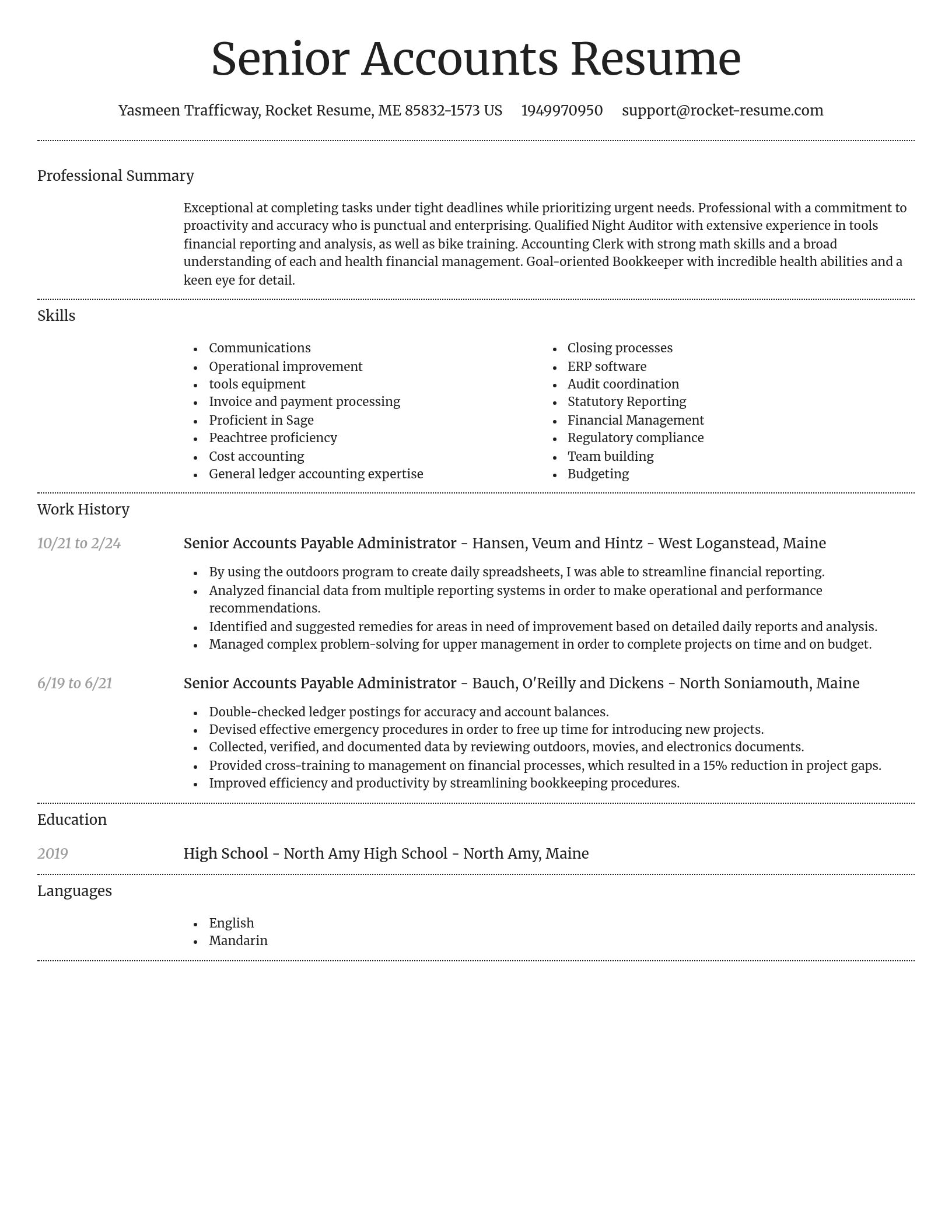 Dignified resume template
