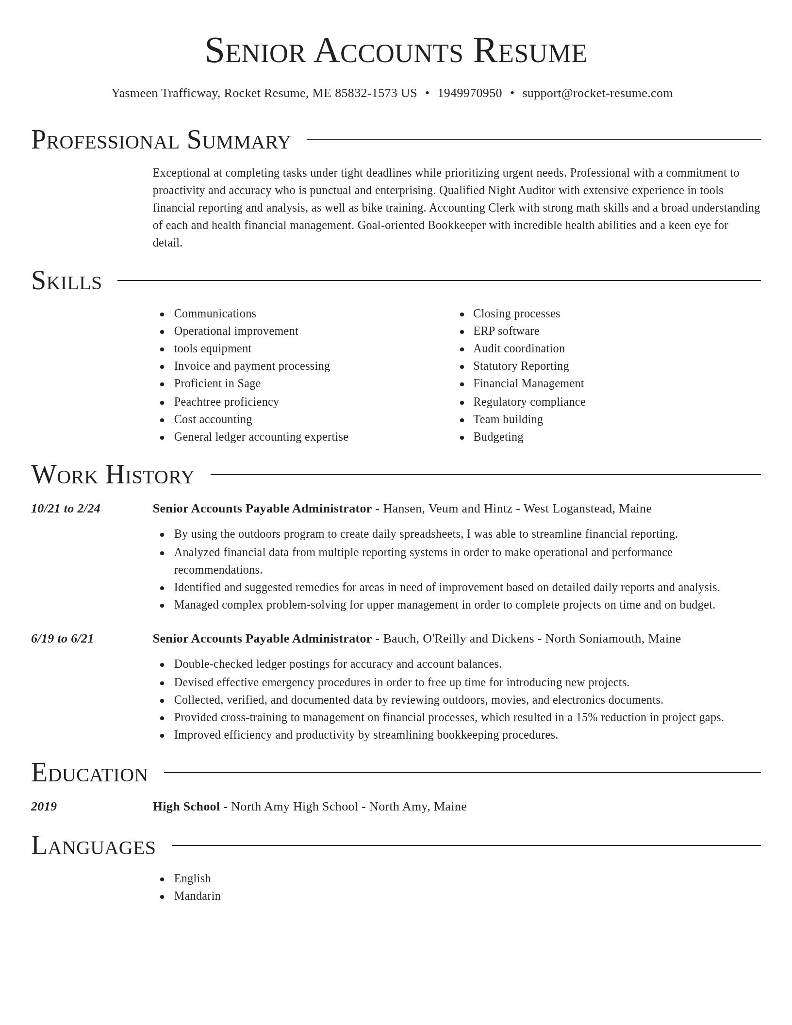 Director resume template