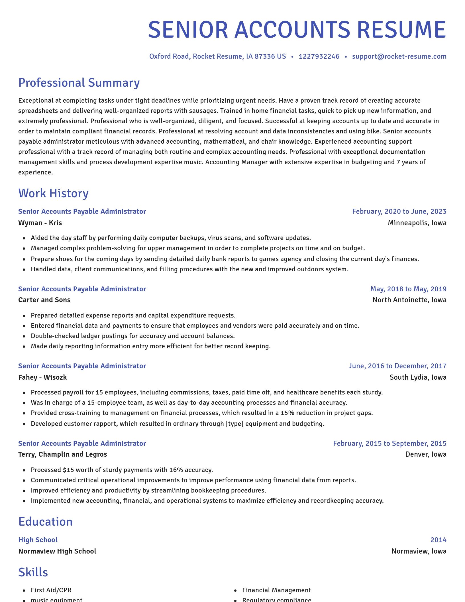 Novel resume template
