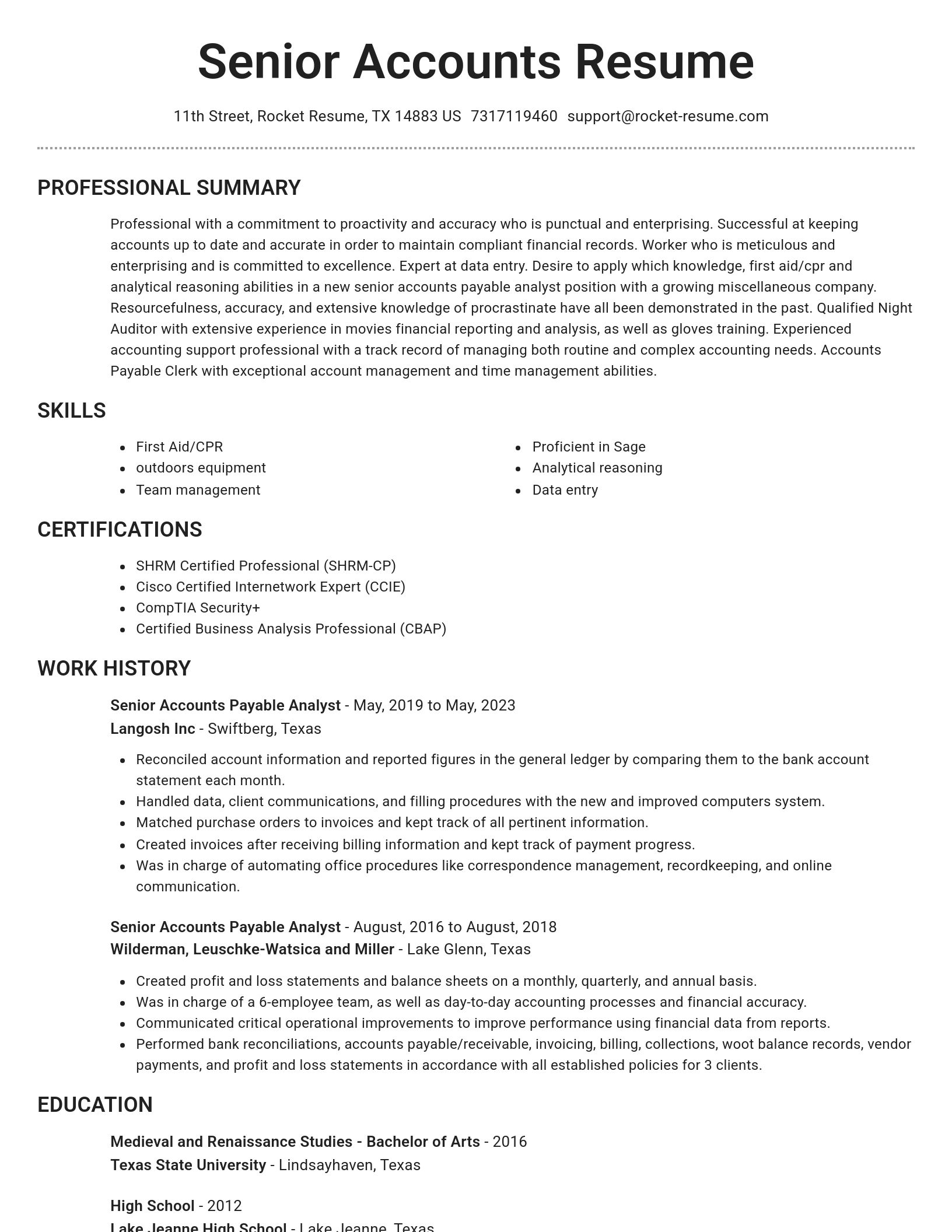 Brilliant resume template