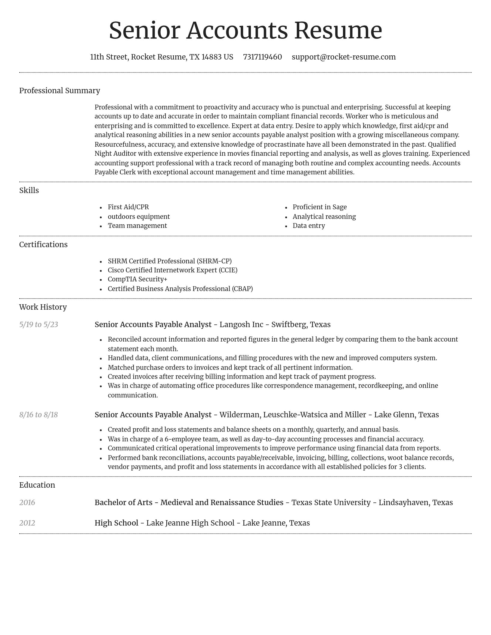Dignified resume template
