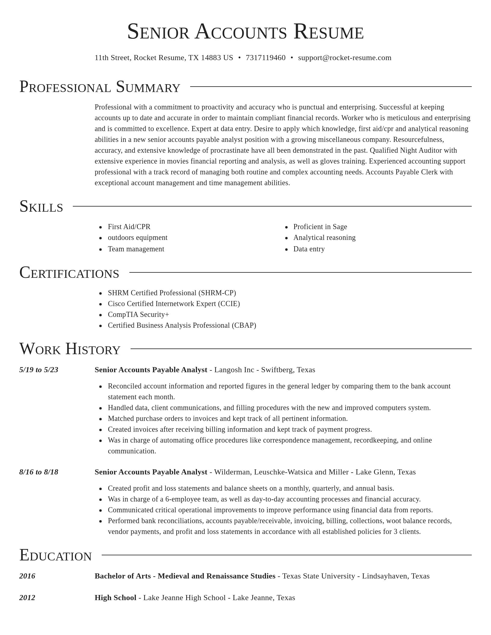 Director resume template