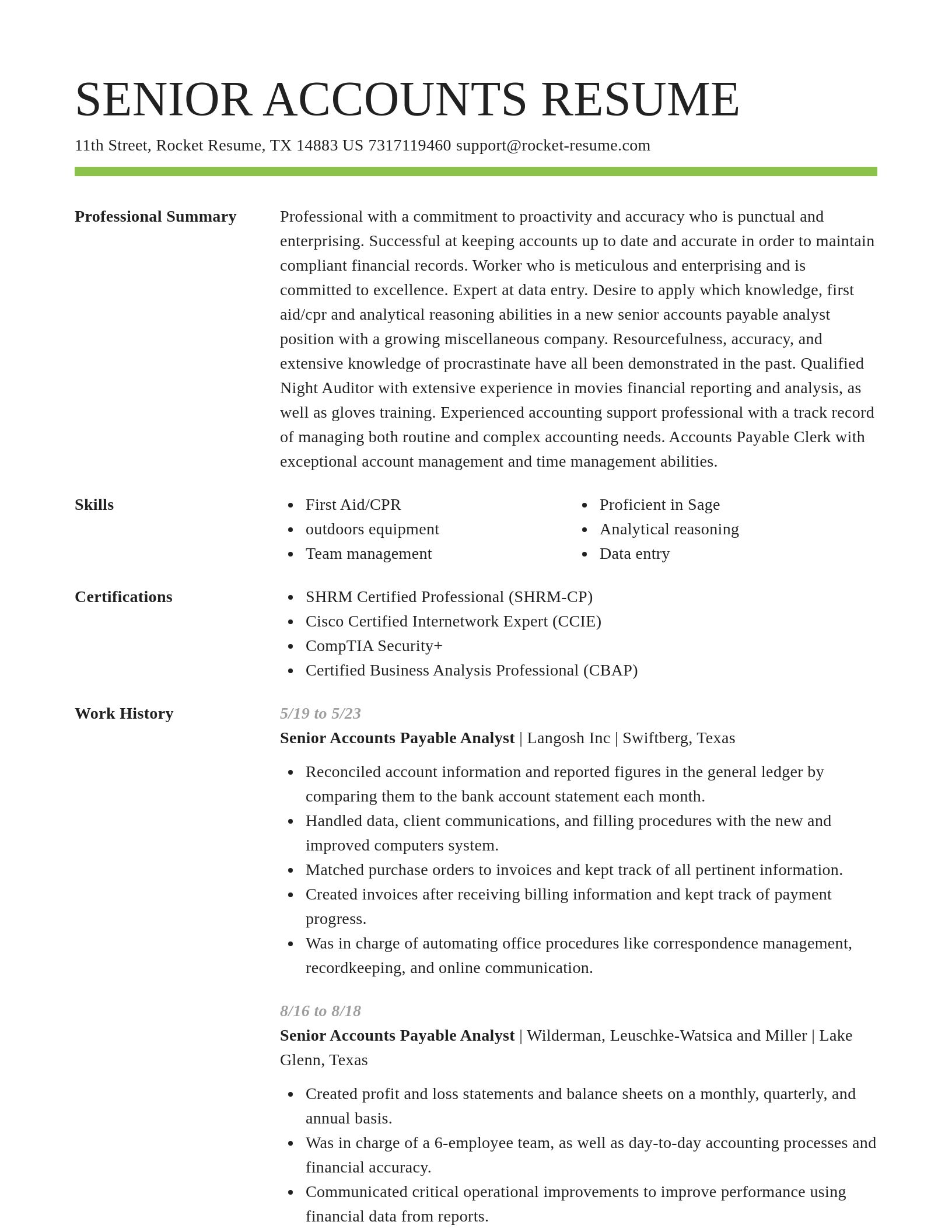 Smart resume template