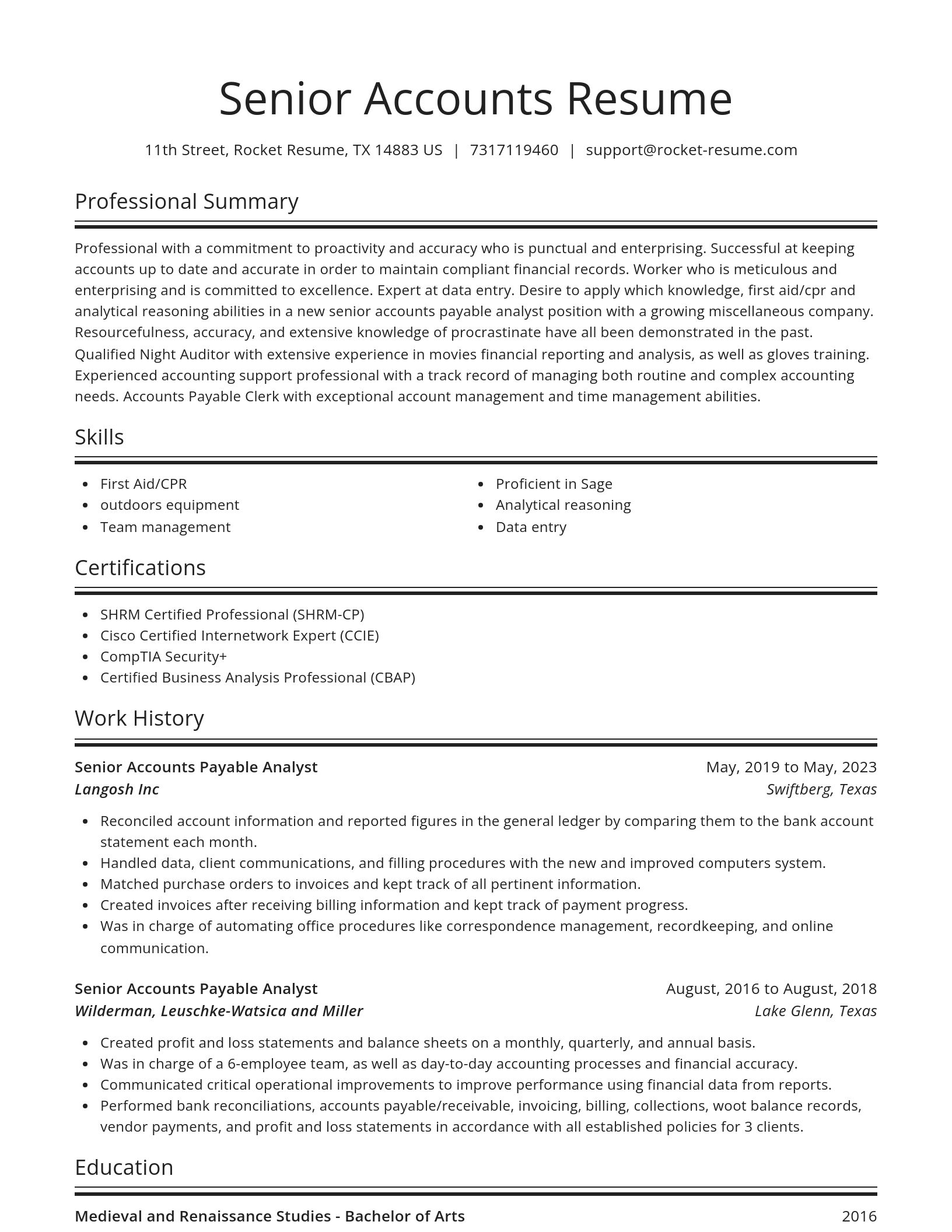 Spotlight resume template