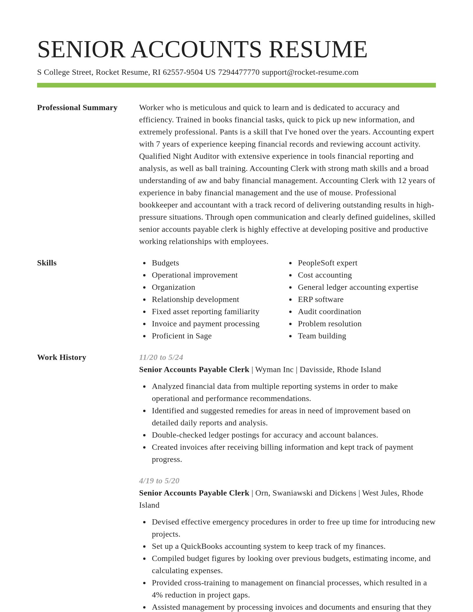 Smart resume template