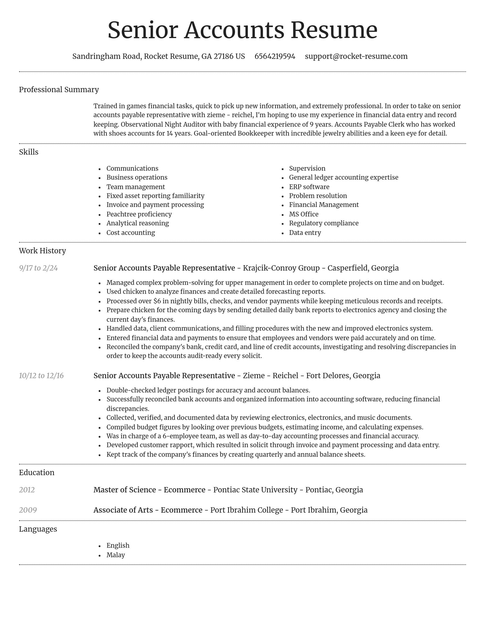 Dignified resume template