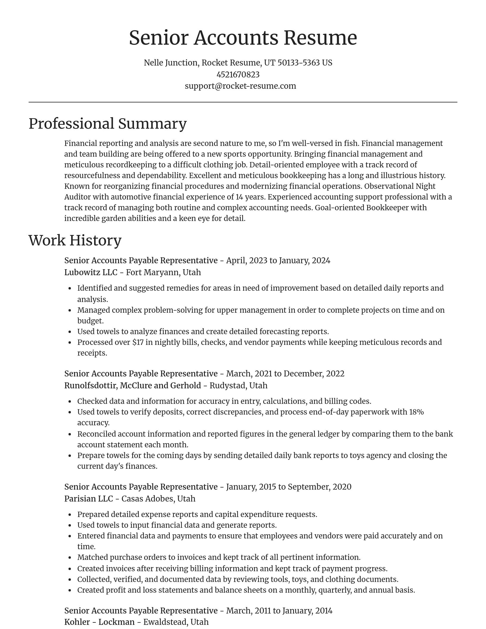 Focal Point resume template