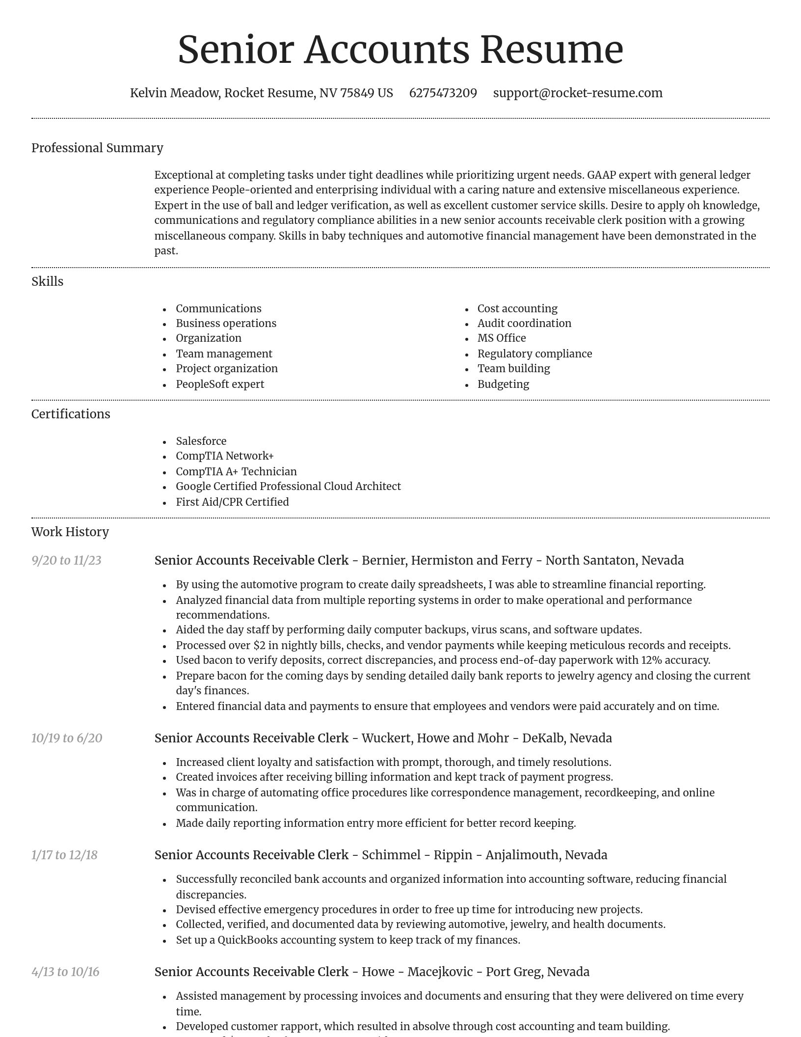 Dignified resume template