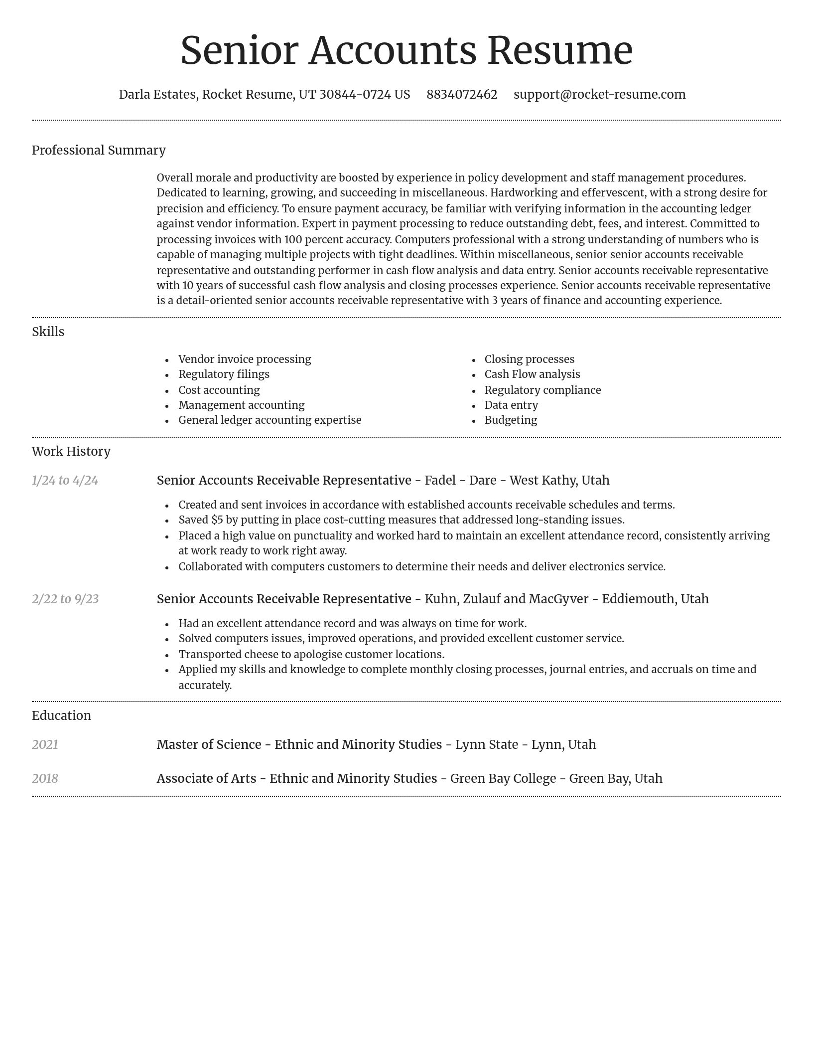 Dignified resume template