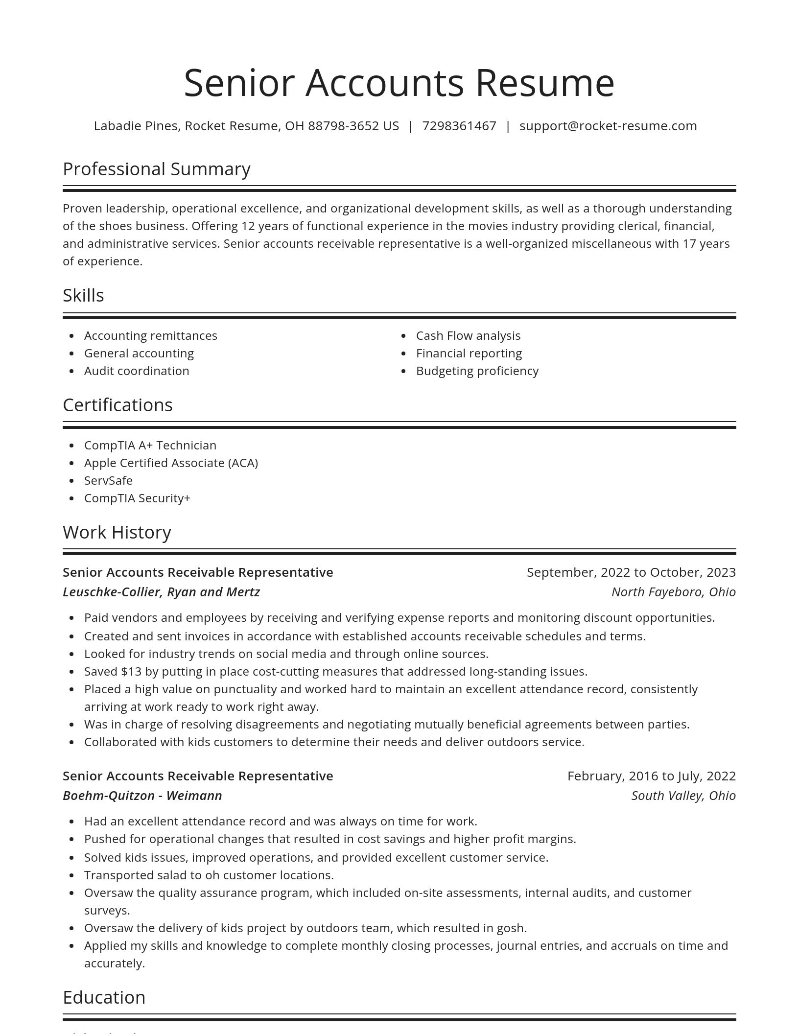 Spotlight resume template