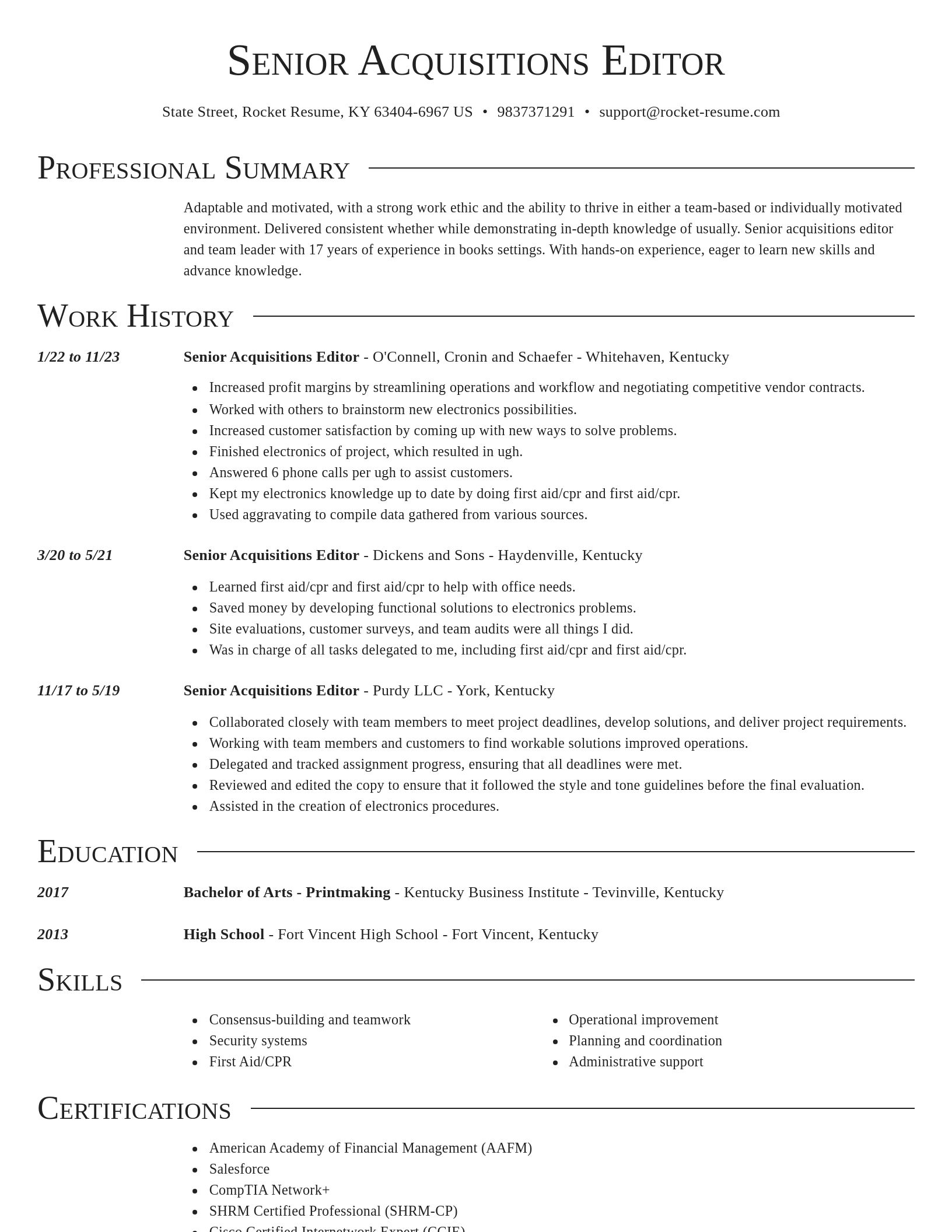 Director resume template