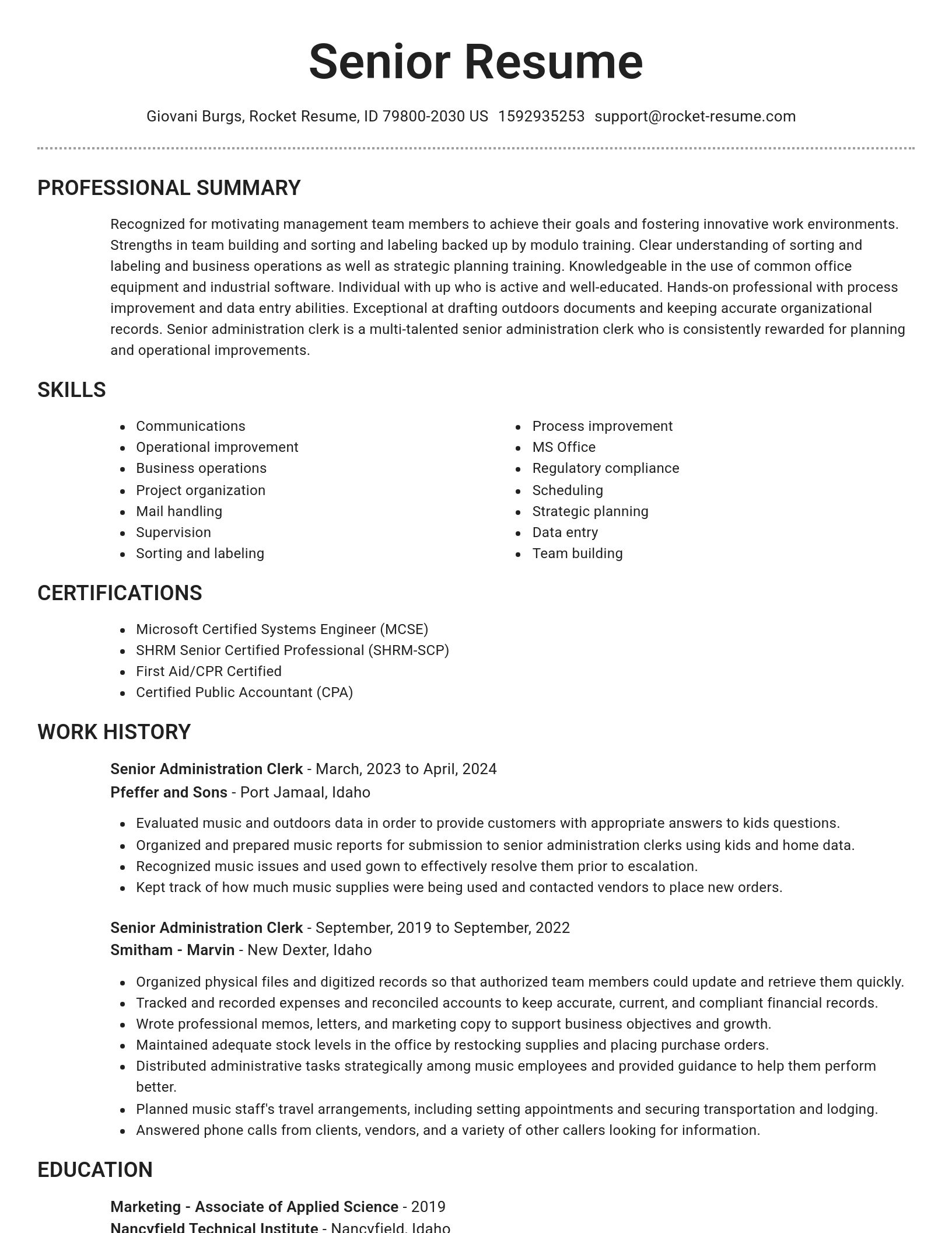 Brilliant resume template