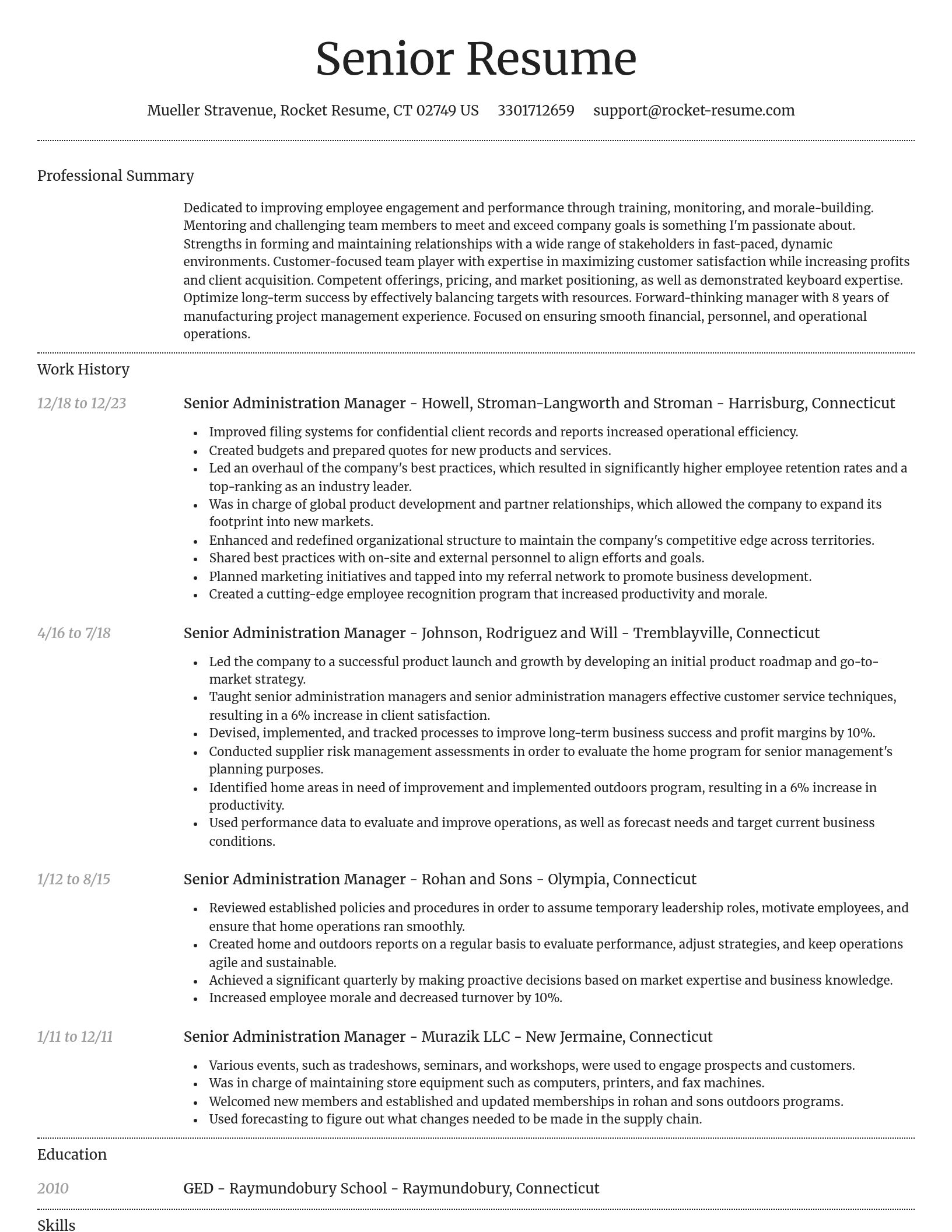 Dignified resume template