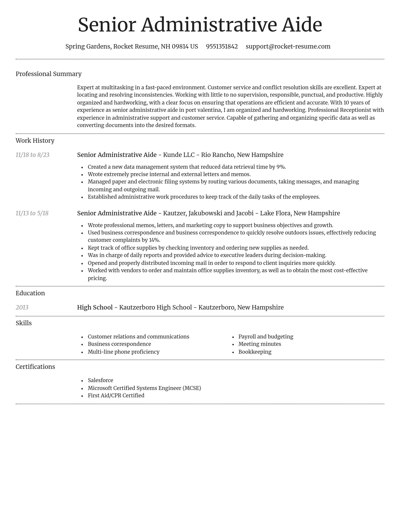 Dignified resume template