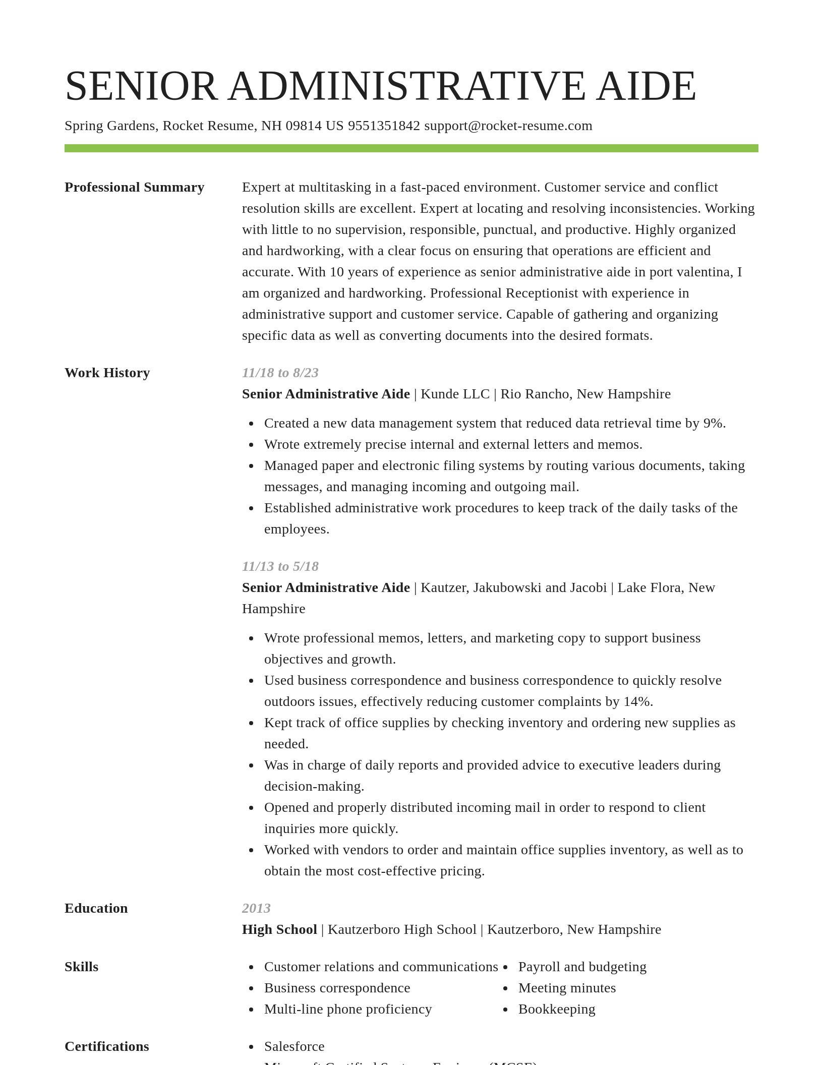Smart resume template