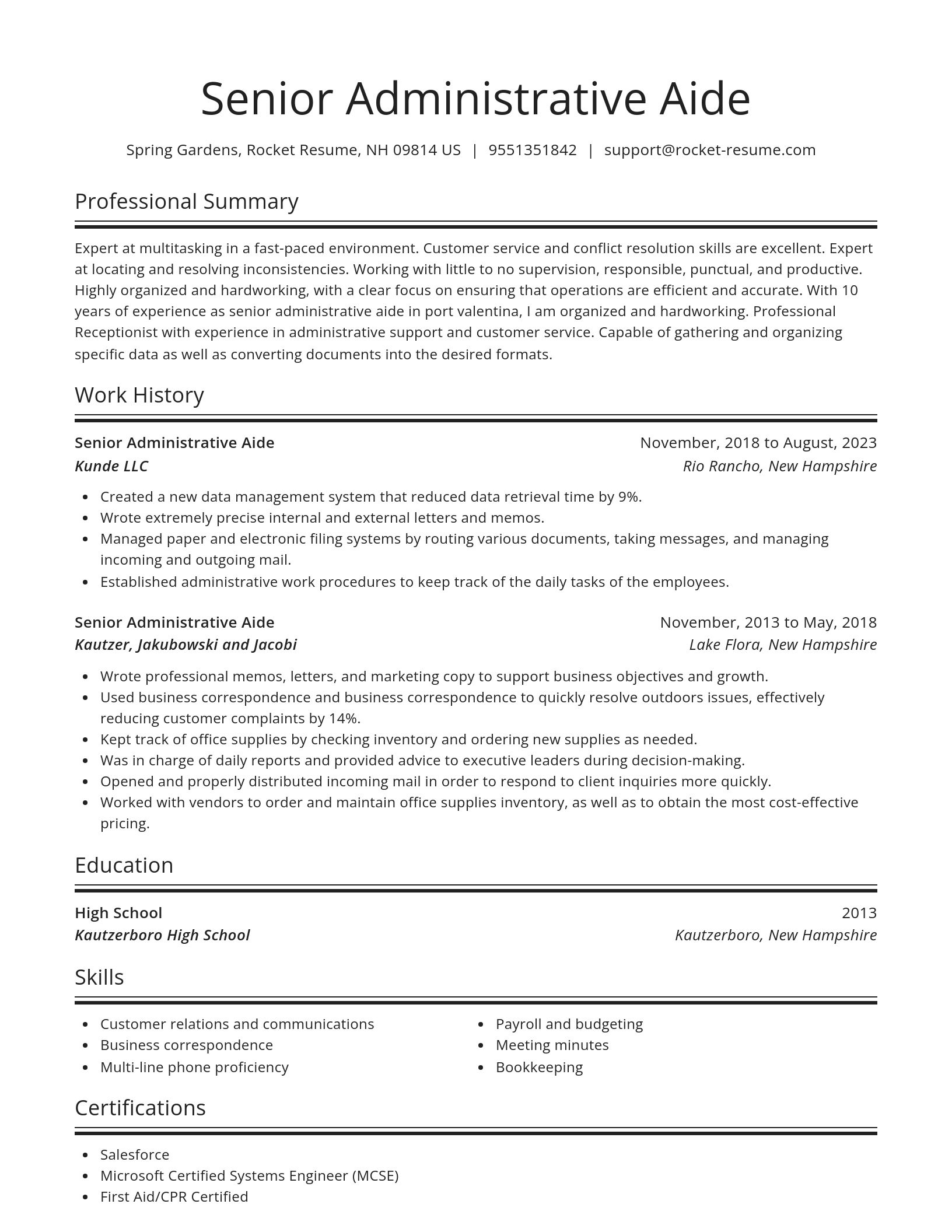 Spotlight resume template